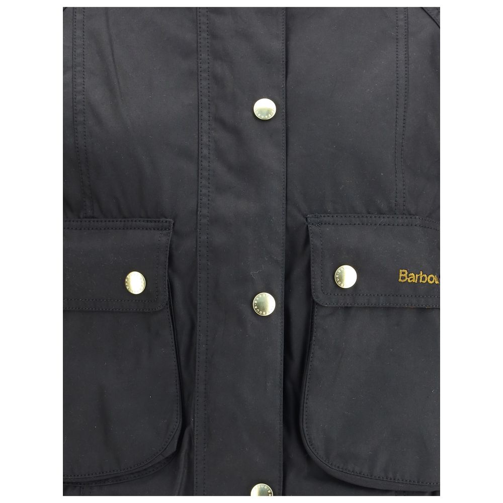 Black Cotton Full-Length Jacket