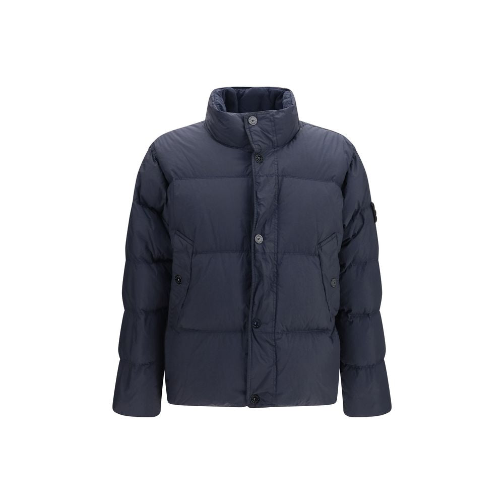 Blue Polyamide Full-Length Jacket