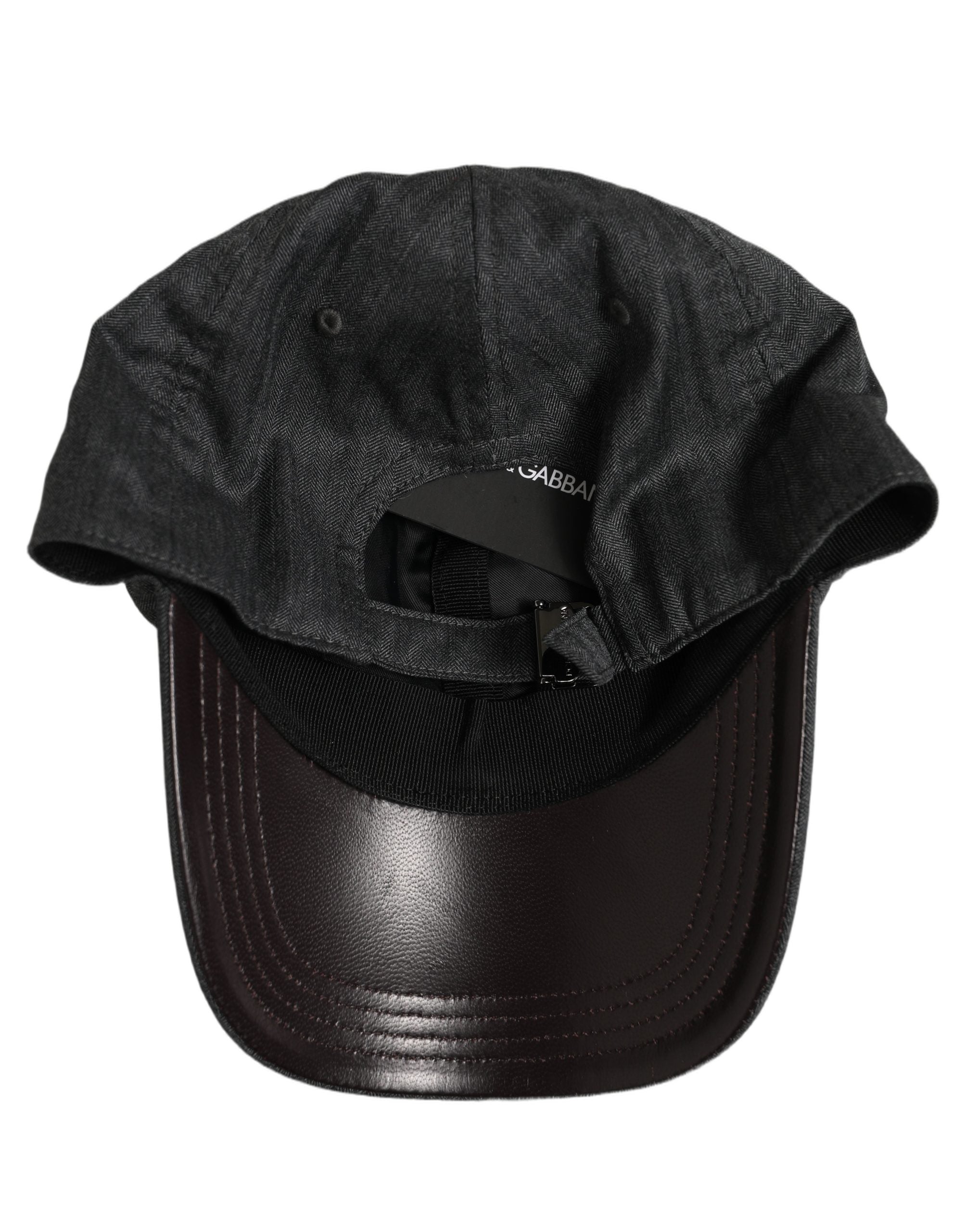 Men Dark Gray Herringbone Baseball Cap Hat