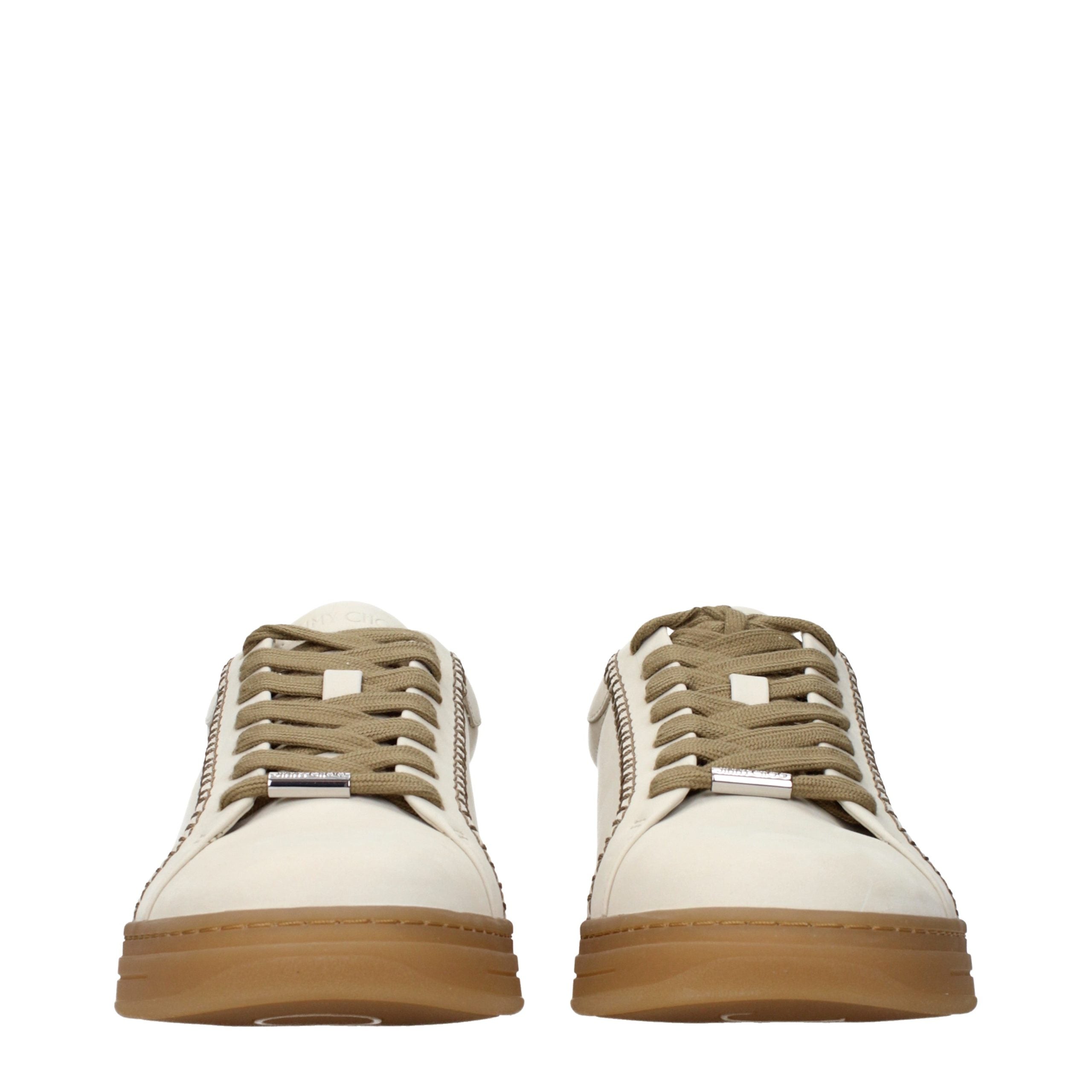 Beige Leather Sneakers