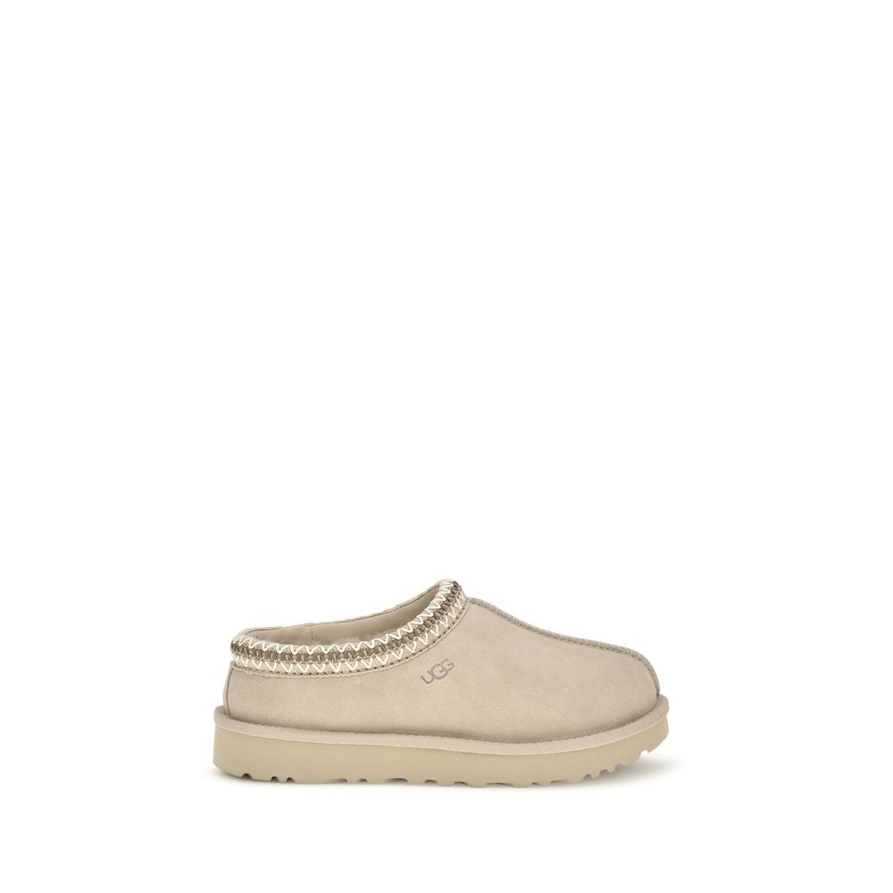 Beige Leather Mules