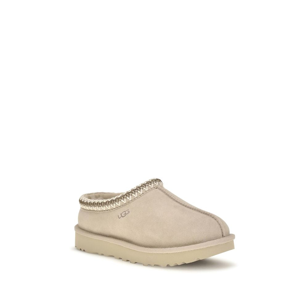 Beige Leather Mules