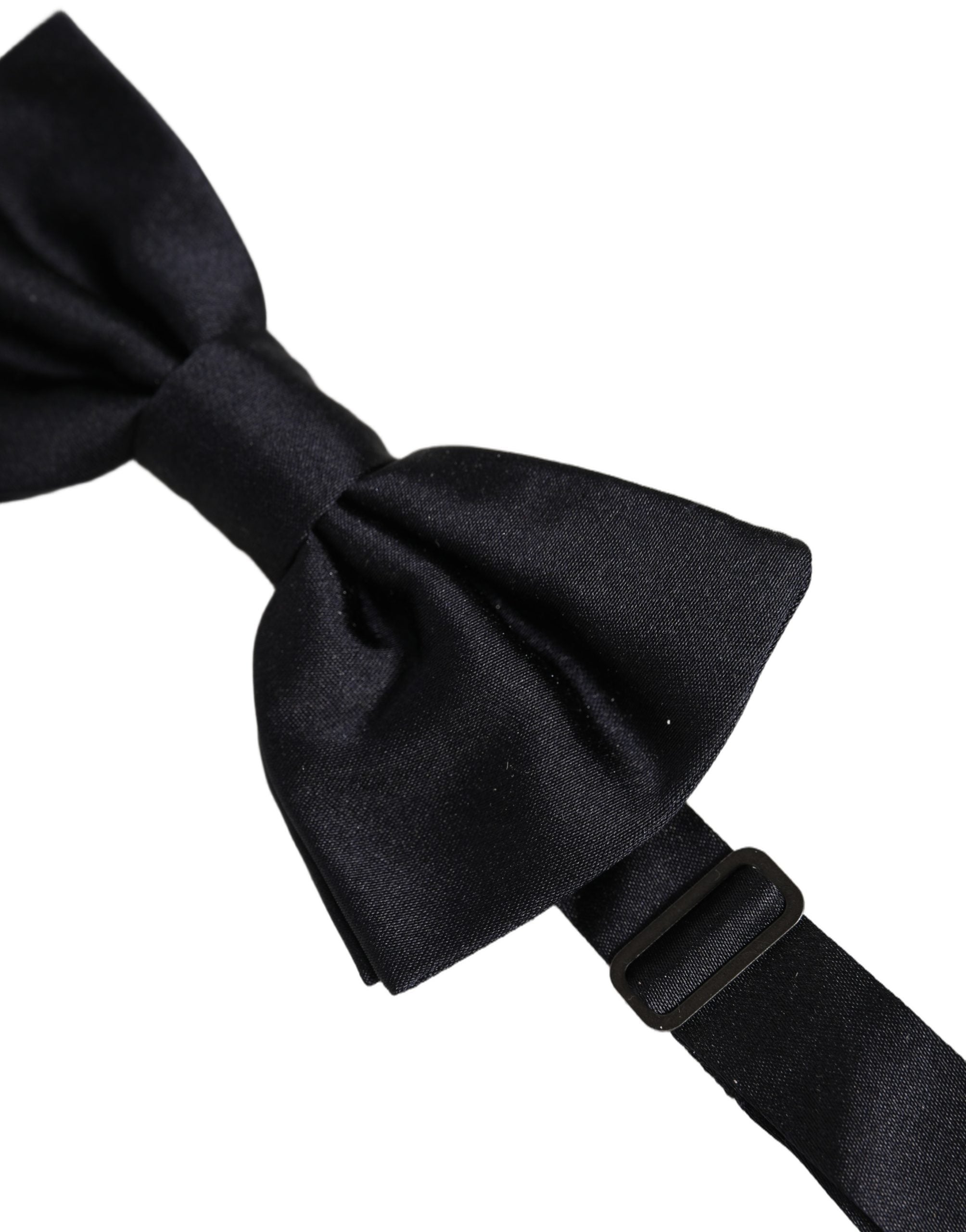 Men Black 100% Silk Adjustable Neck Papillon Bow Tie