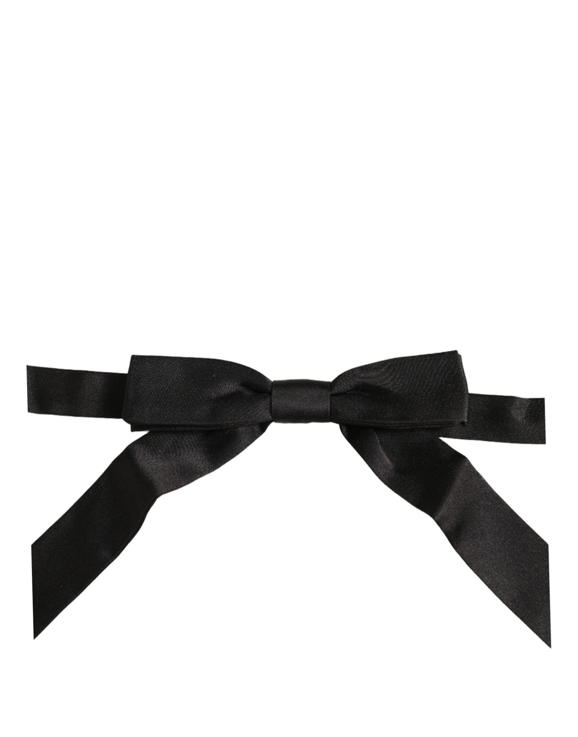 Men Black 100% SIlk Adjustable Neck Papillon Bow Tie