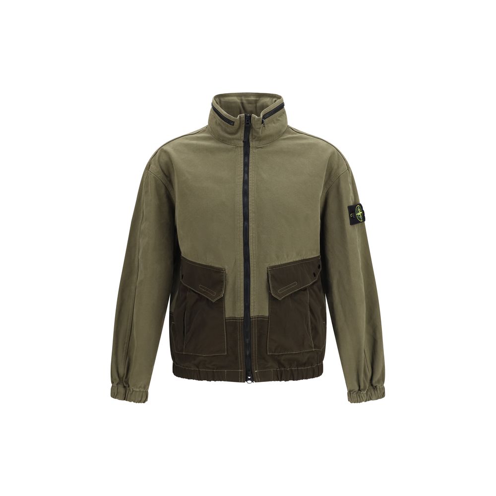 Bicolor Cotton Shell Jacket