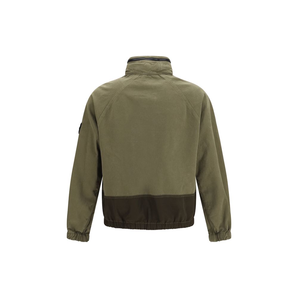 Bicolor Cotton Full-Length Jacket