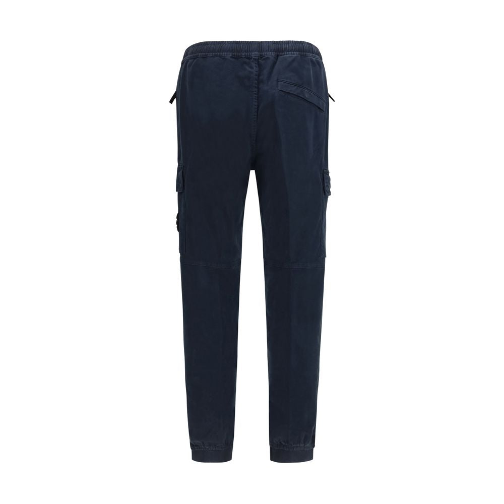 Blue Cotton Cargo Pants