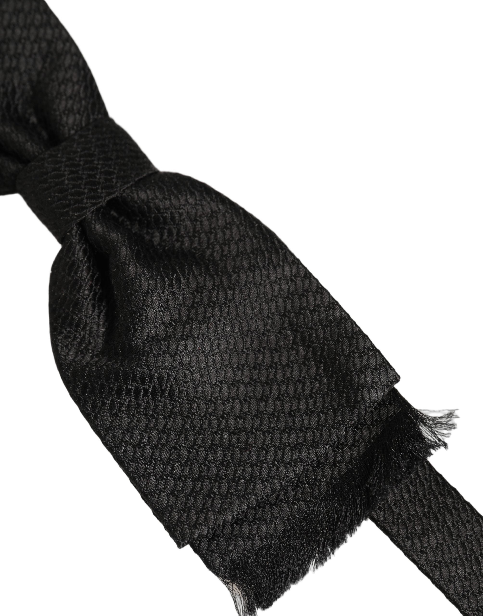 Men Black 100% SIlk Adjustable Neck Papillon Bow Tie
