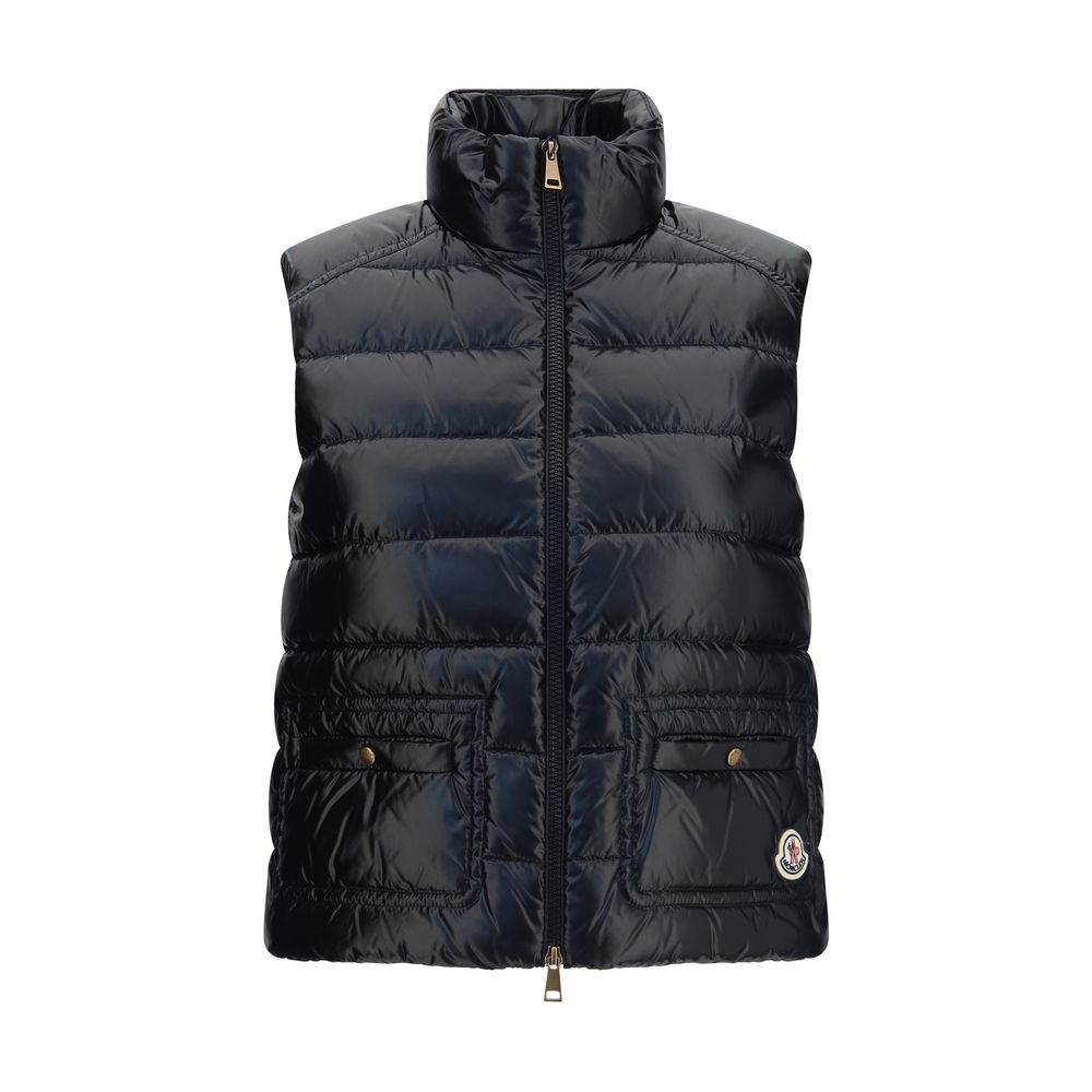 Black Polyamide Sleeveless Jacket