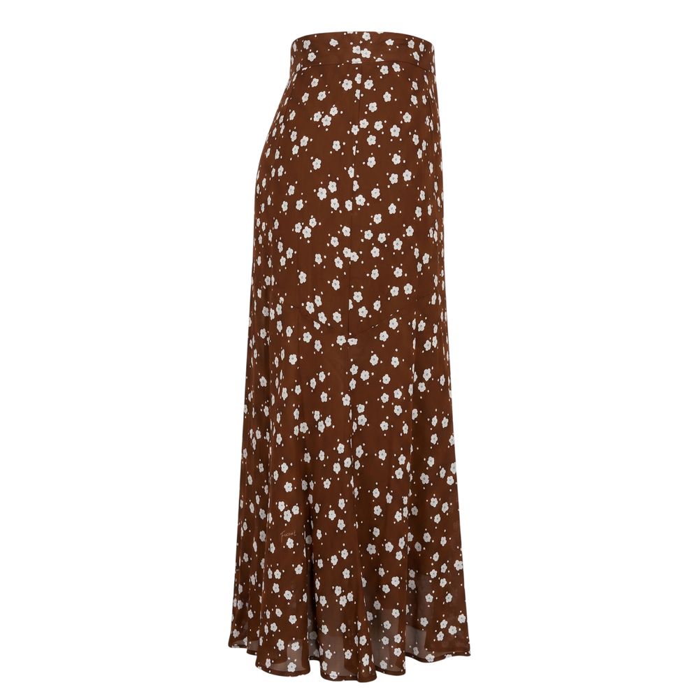 Brown Viscose Women Skirt