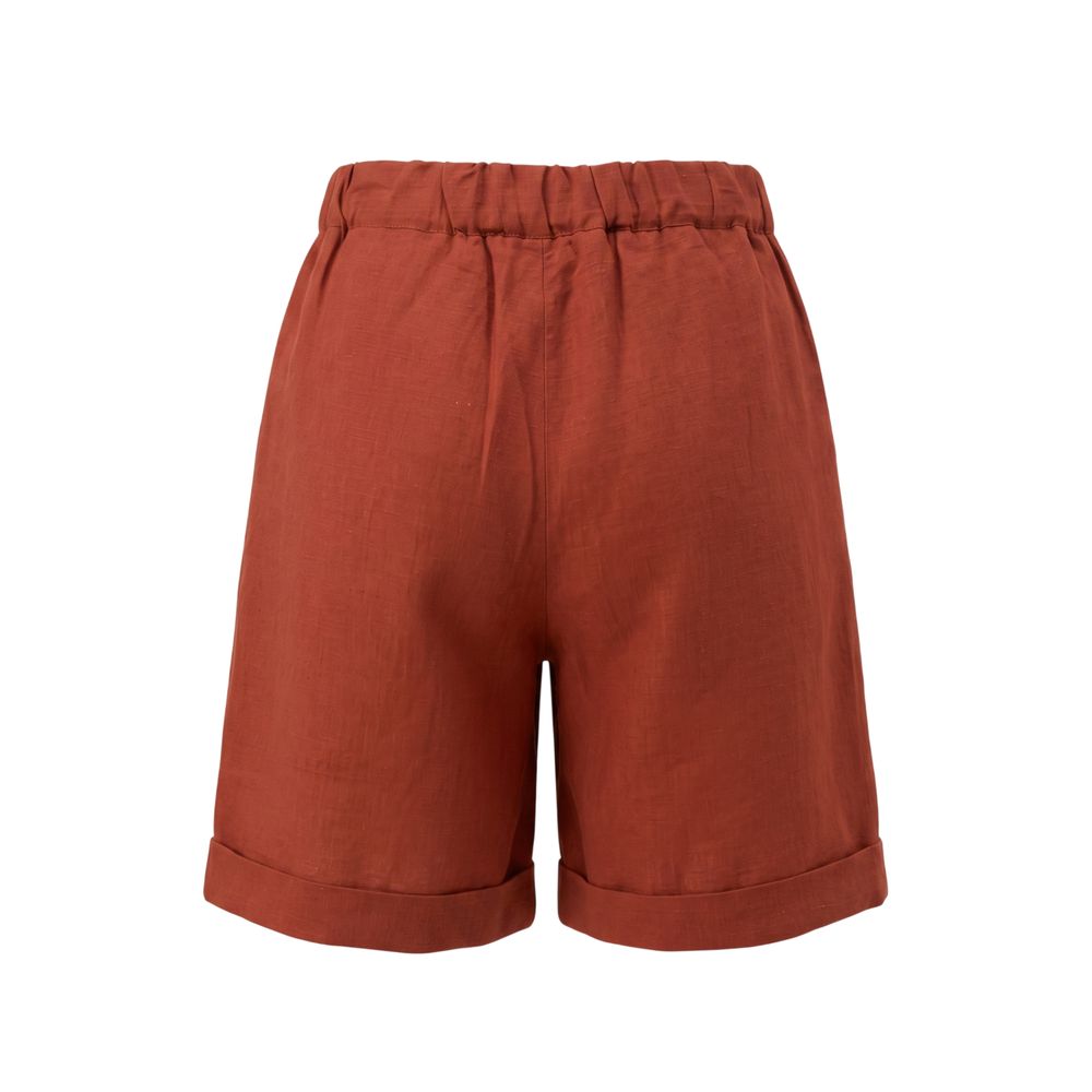 Brown Viscose Women Shorts