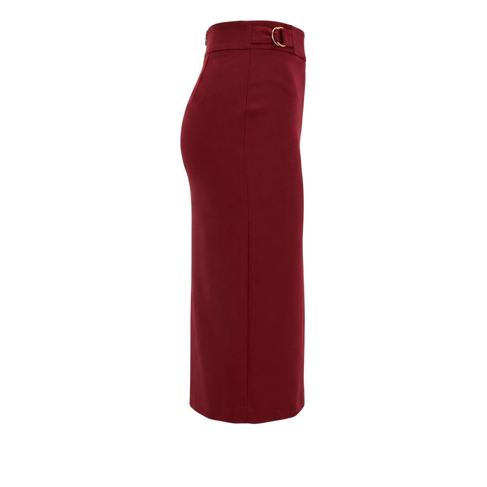 Red Polyester Women Skirt