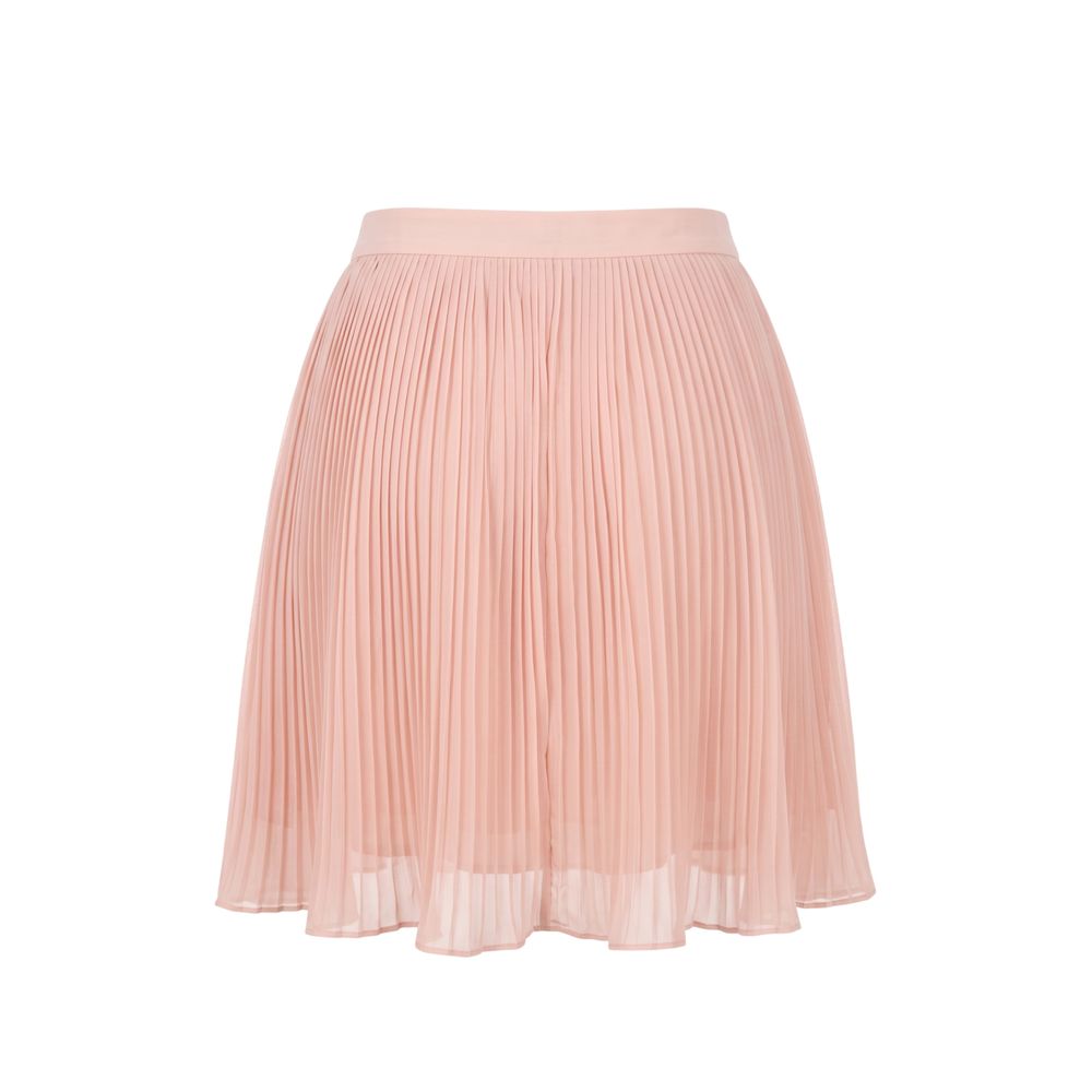 Pink Polyester Women Skirt