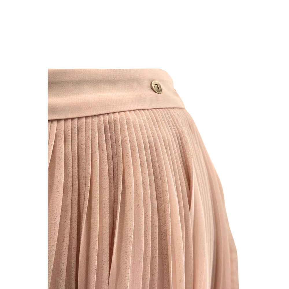 Pink Polyester Women Skirt