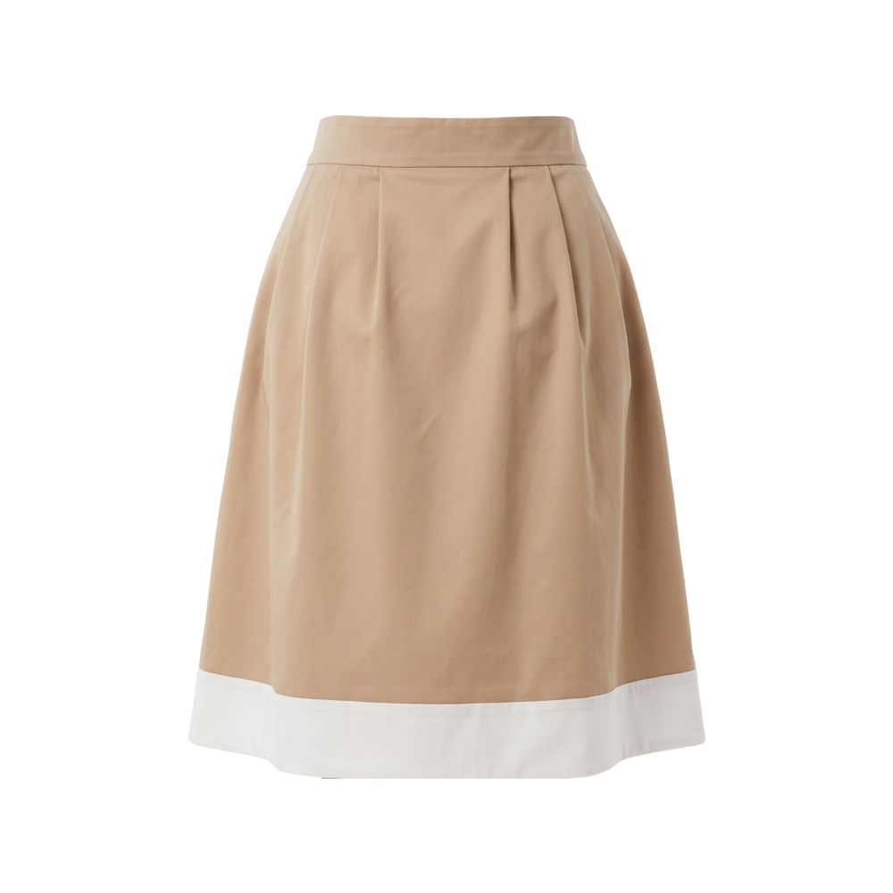 Beige Cotton Women Skirt