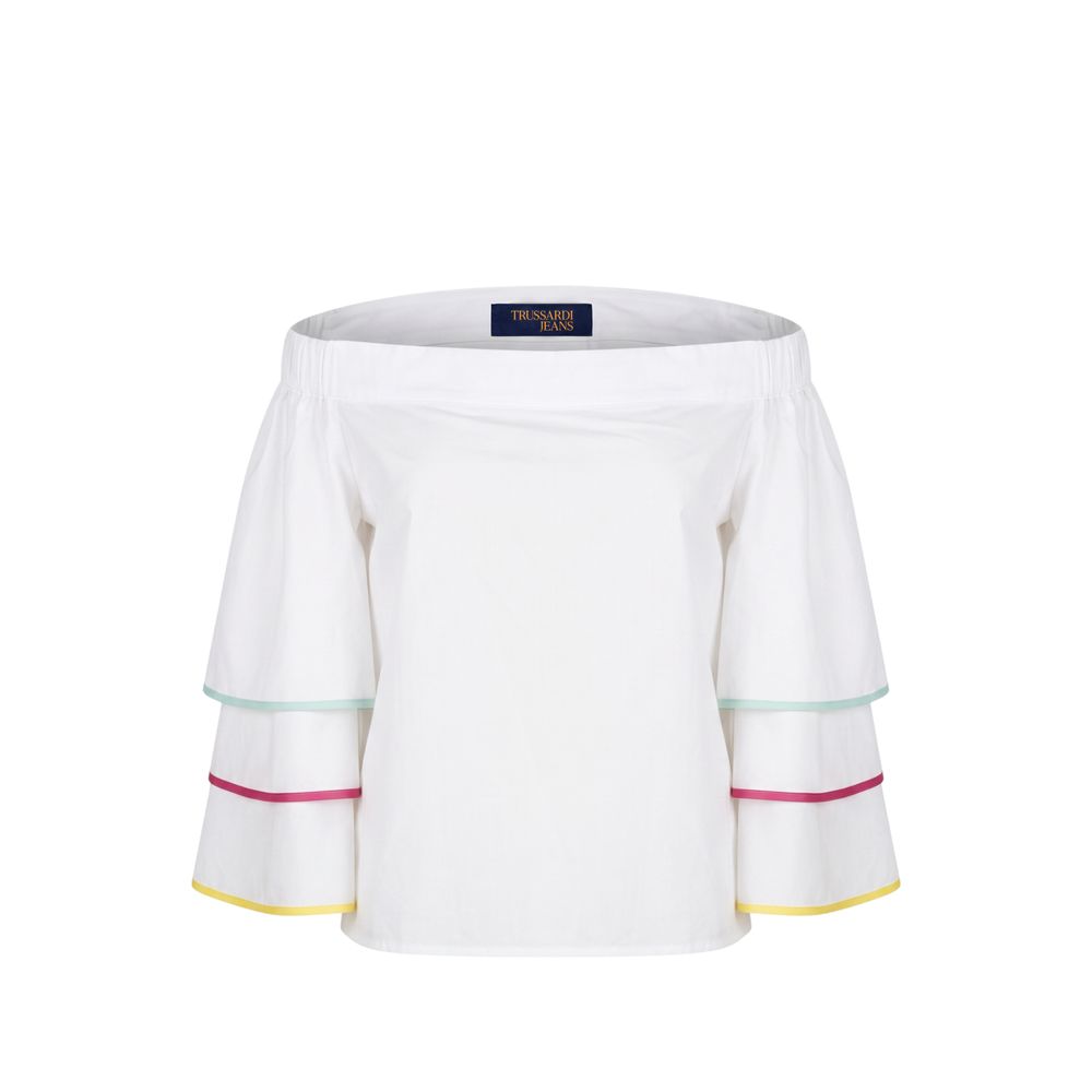 White Cotton Women Shirt