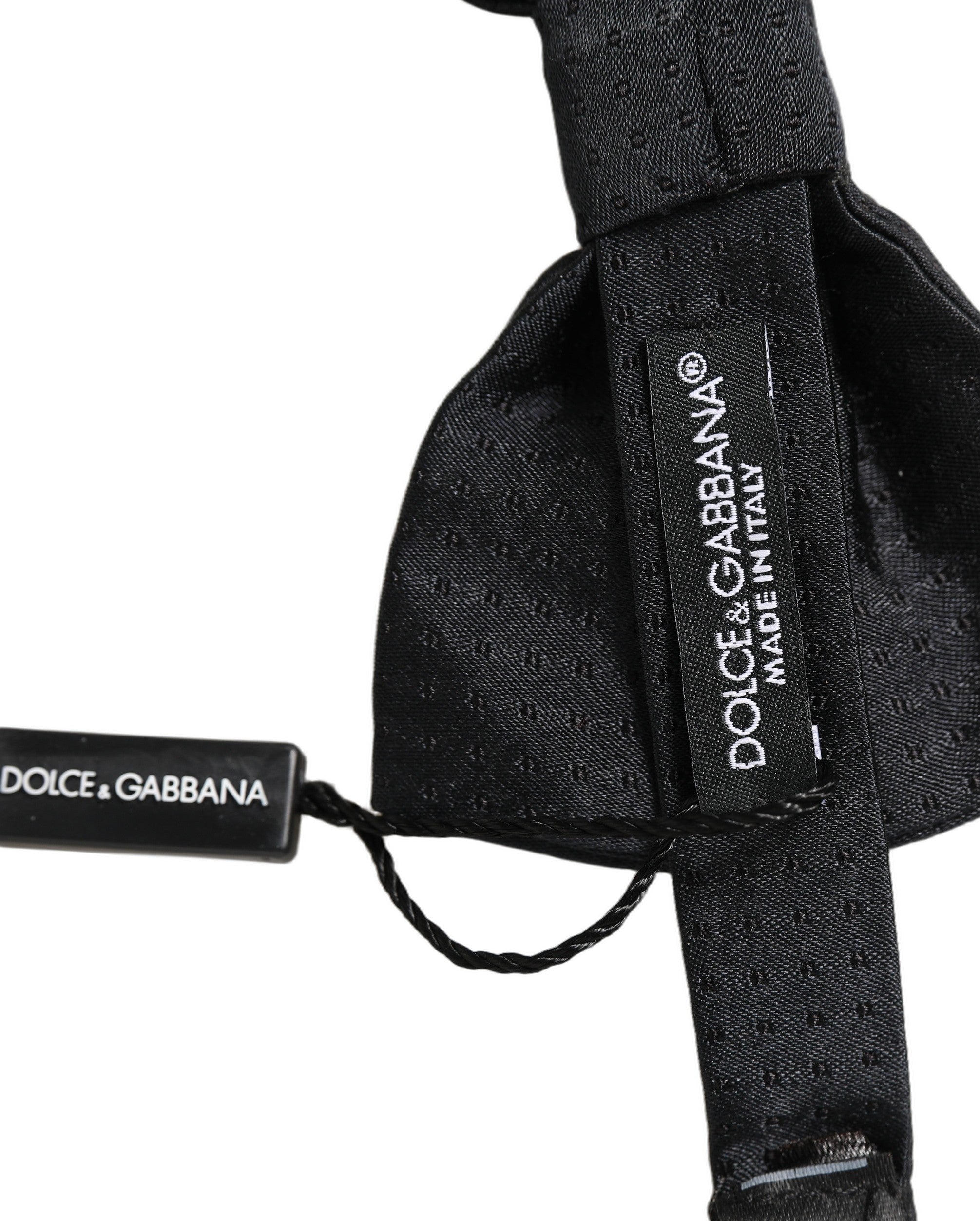 Men Black 100% Silk Adjustable Neck Papillon Bow Tie