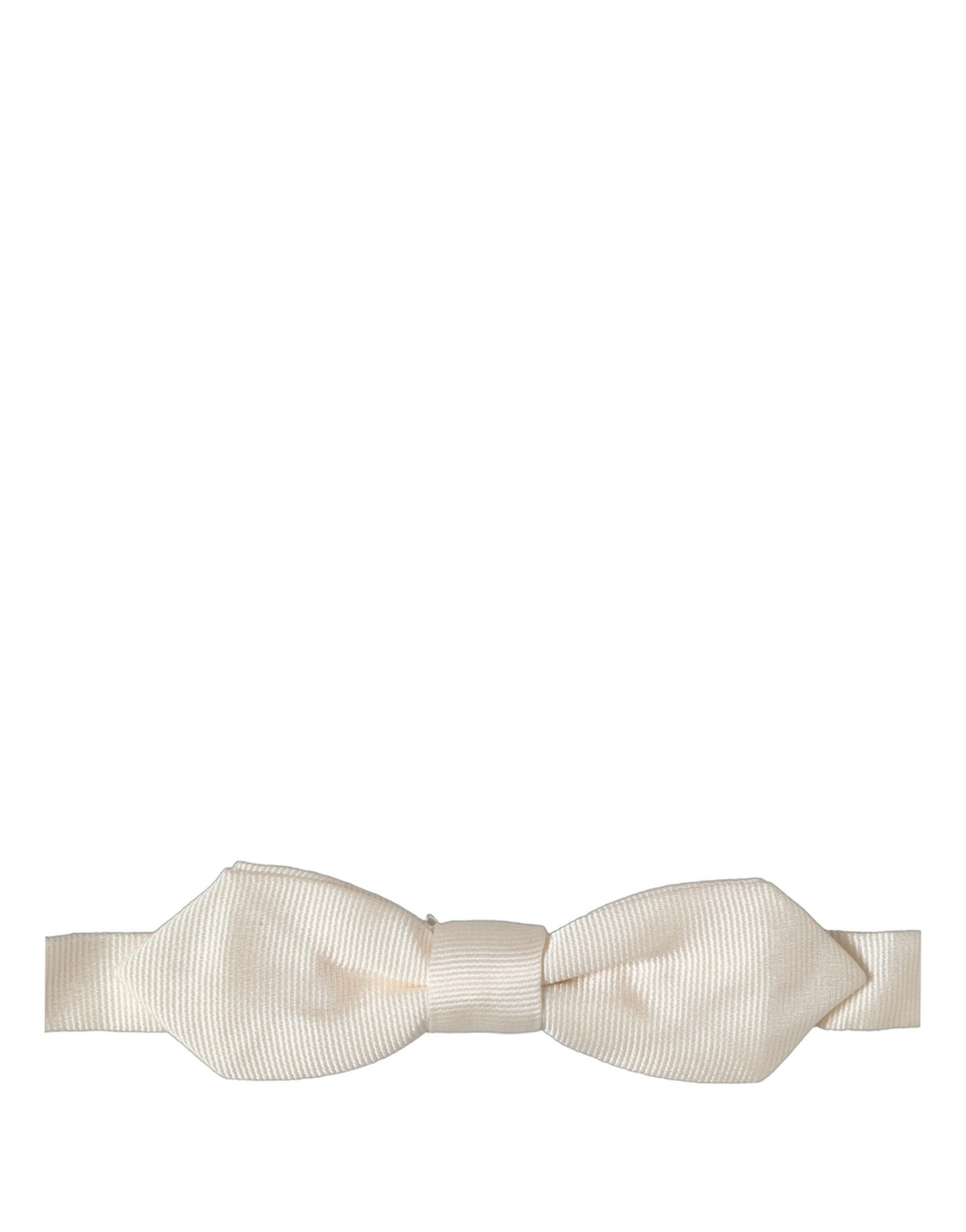 Men White 100% Silk Adjustable Neck Papillon Bow Tie