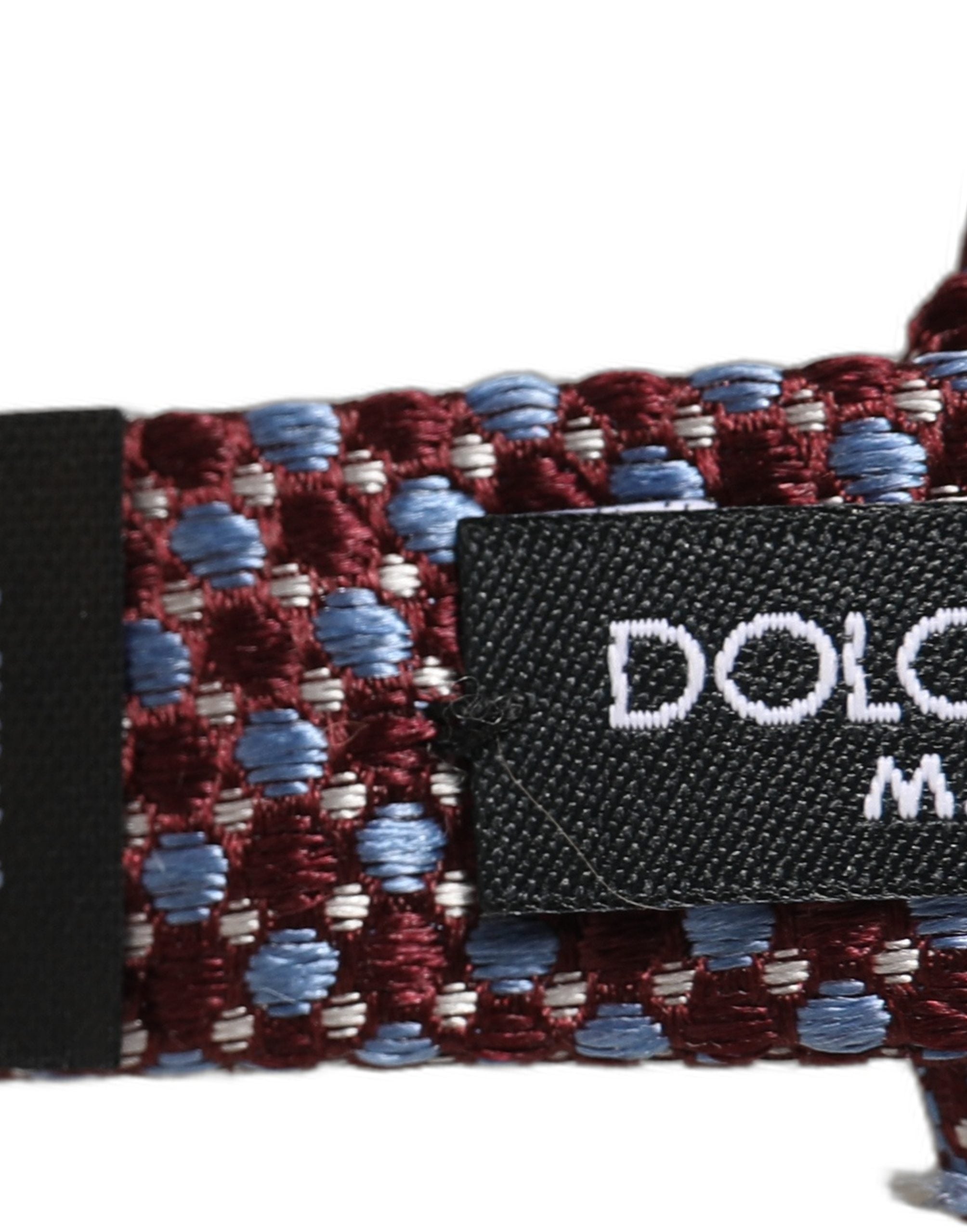 Blue Burgundy Woven Adjustable Neck Papillon Bow Tie