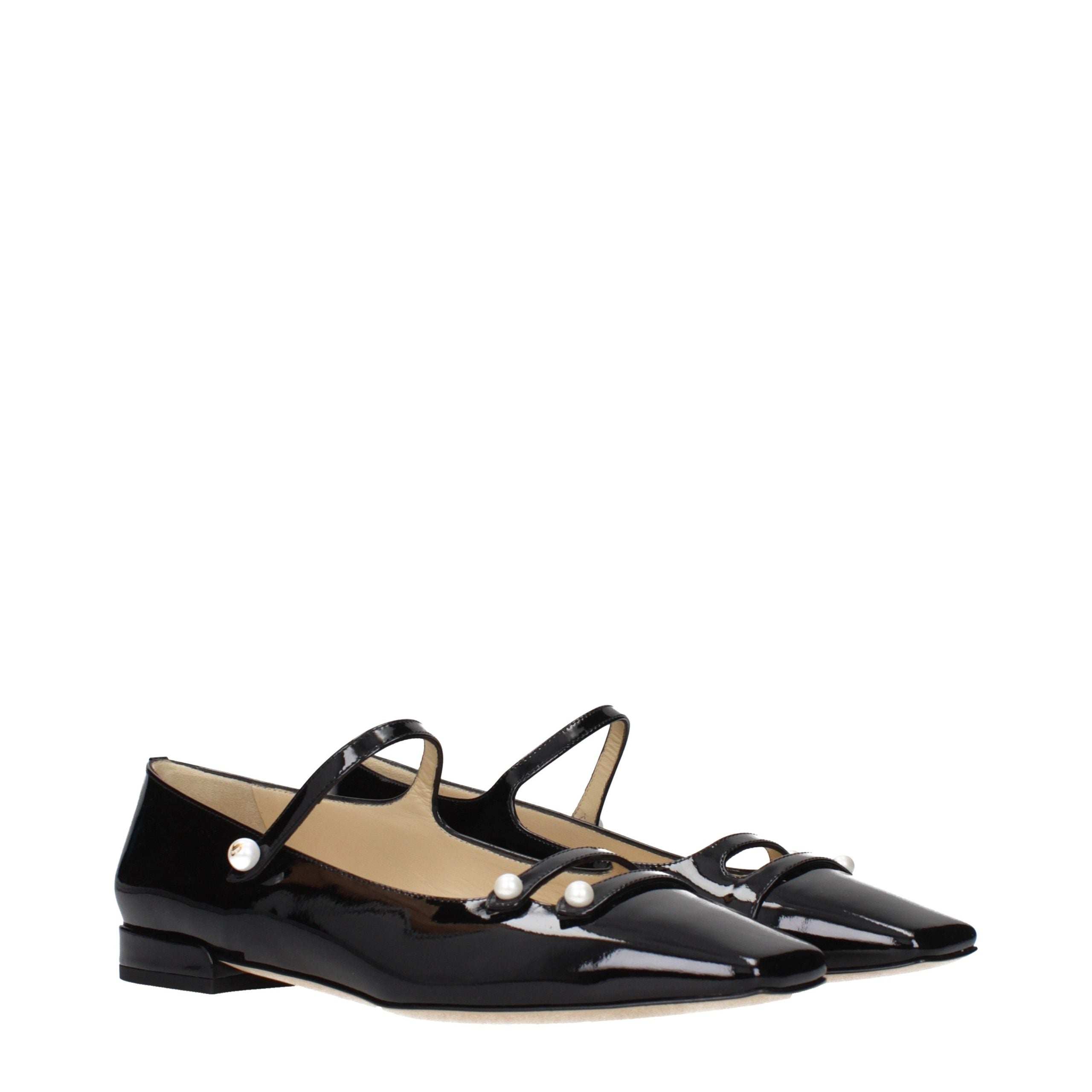 Black Leather Ballet Flats