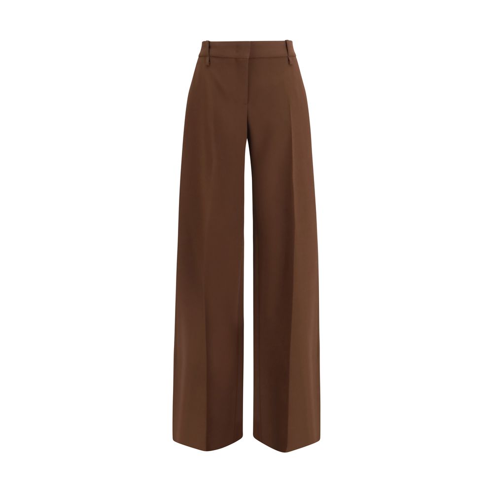 Brown Viscose Casual Pants