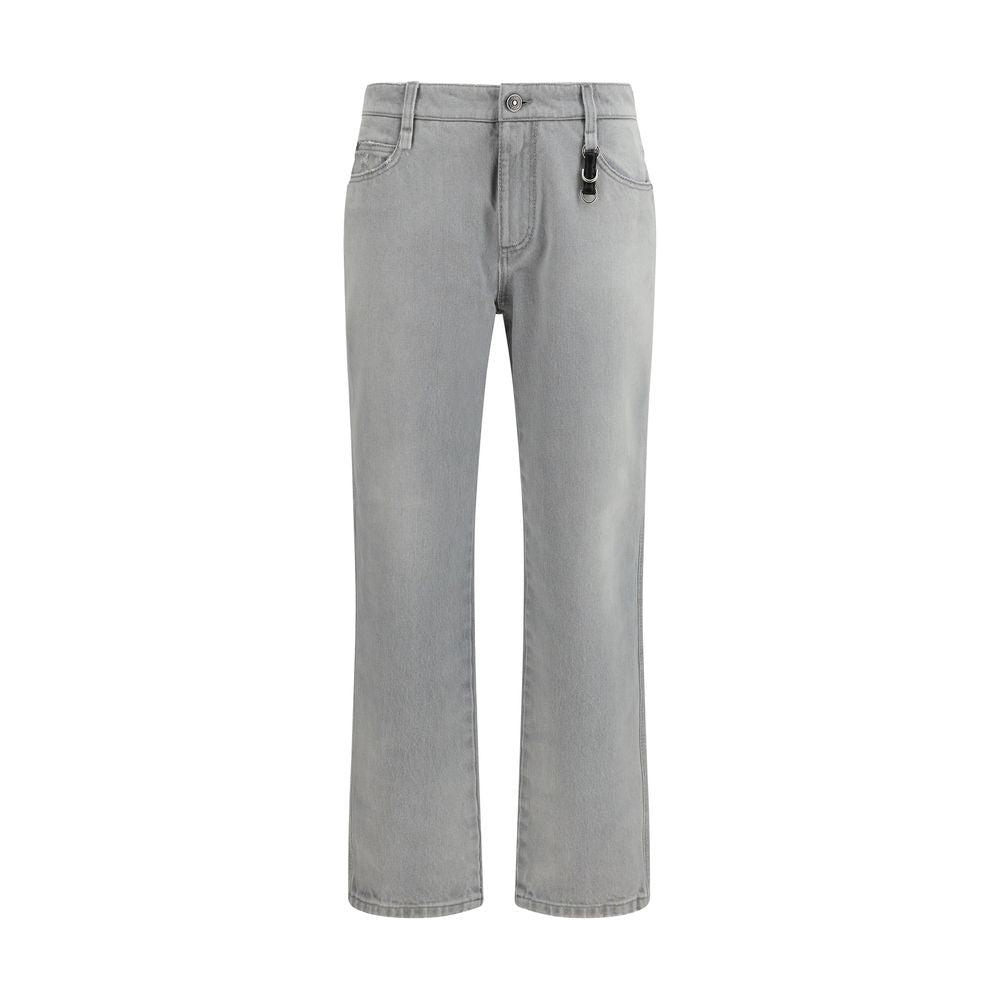 Gray Cotton Boyfriend Jeans