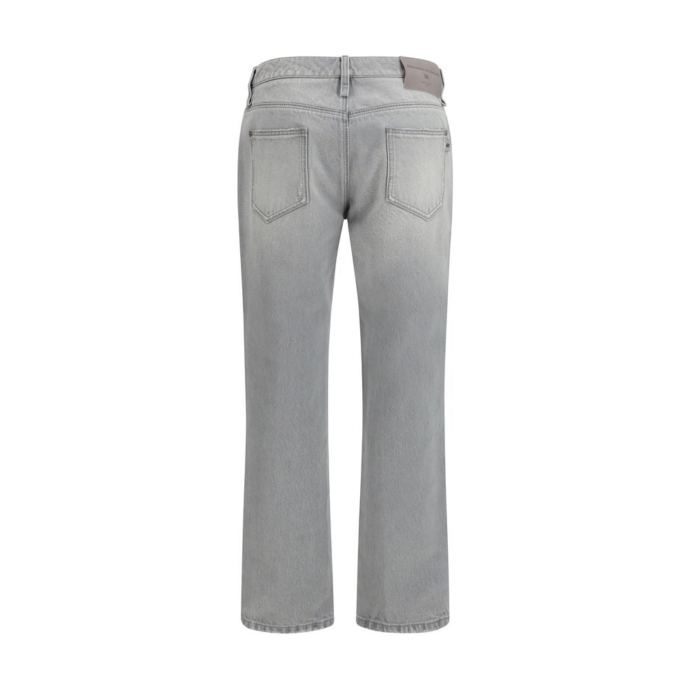 Gray Cotton Boyfriend Jeans