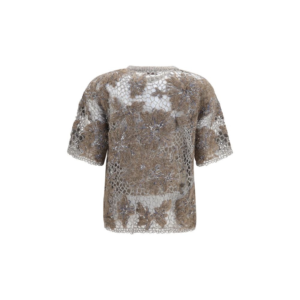 Beige Mohair Pattern Shirt