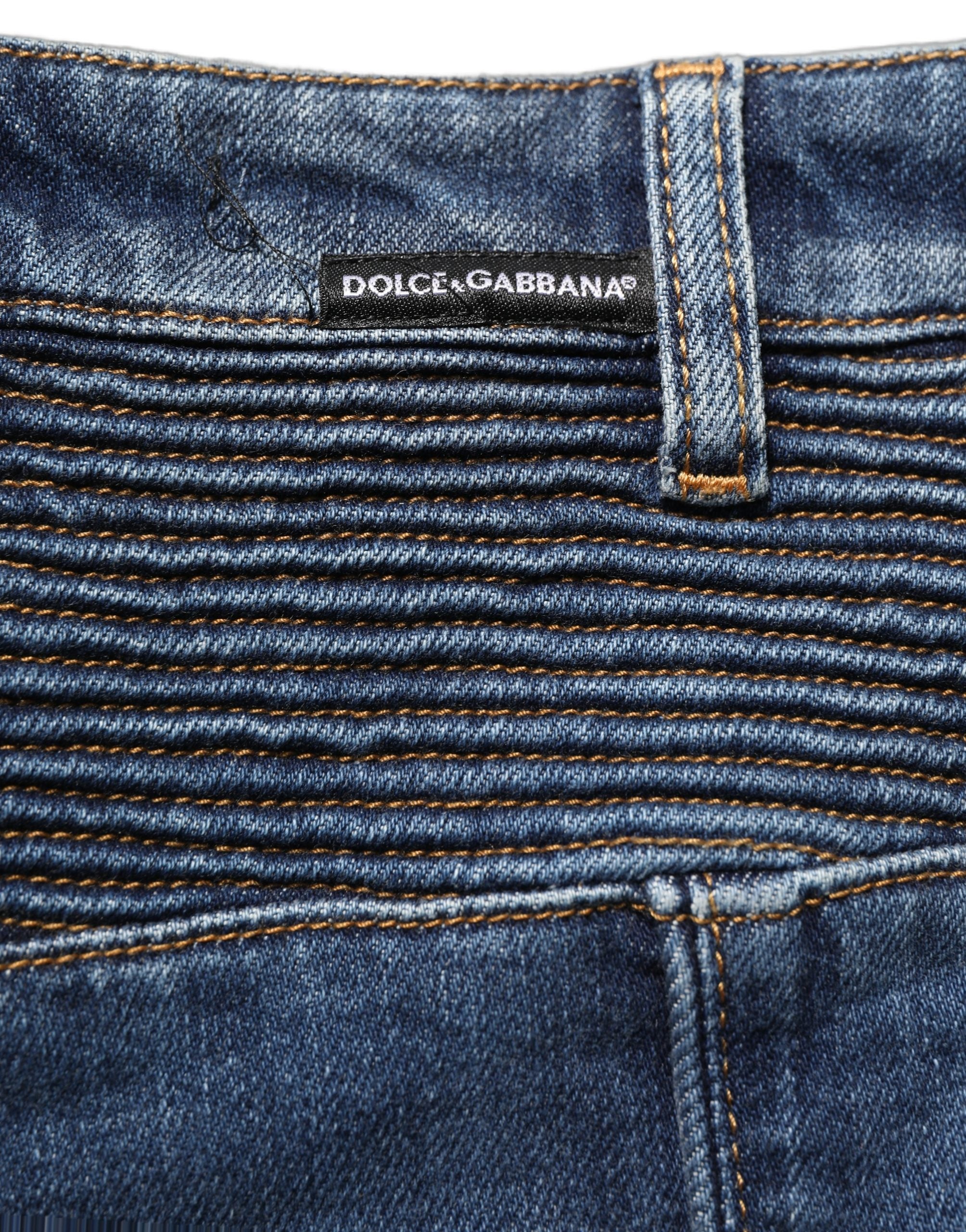 Dark Blue Cotton Stretch Skinny Denim Jeans
