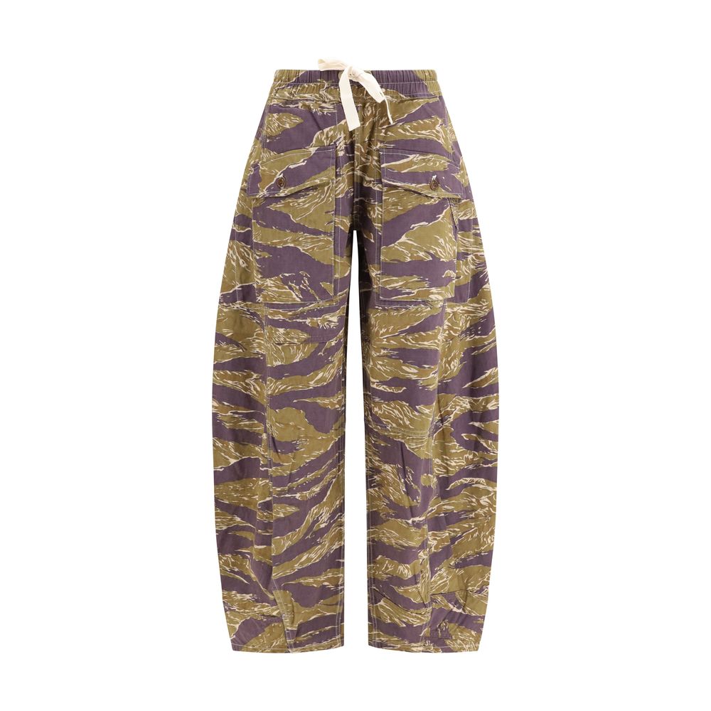 Multicolor Cotton Casual Pants