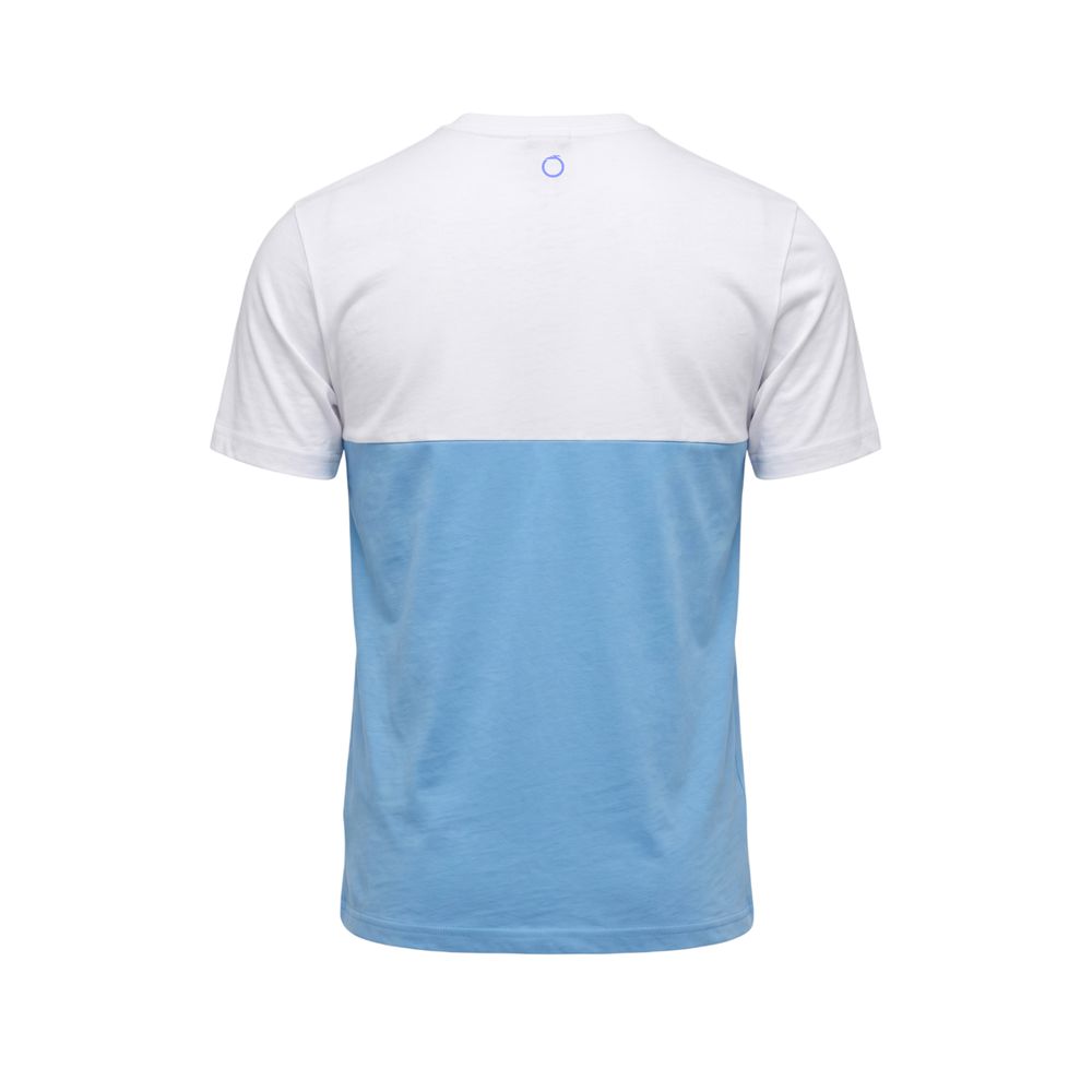 Light Blue Cotton Men T-Shirt