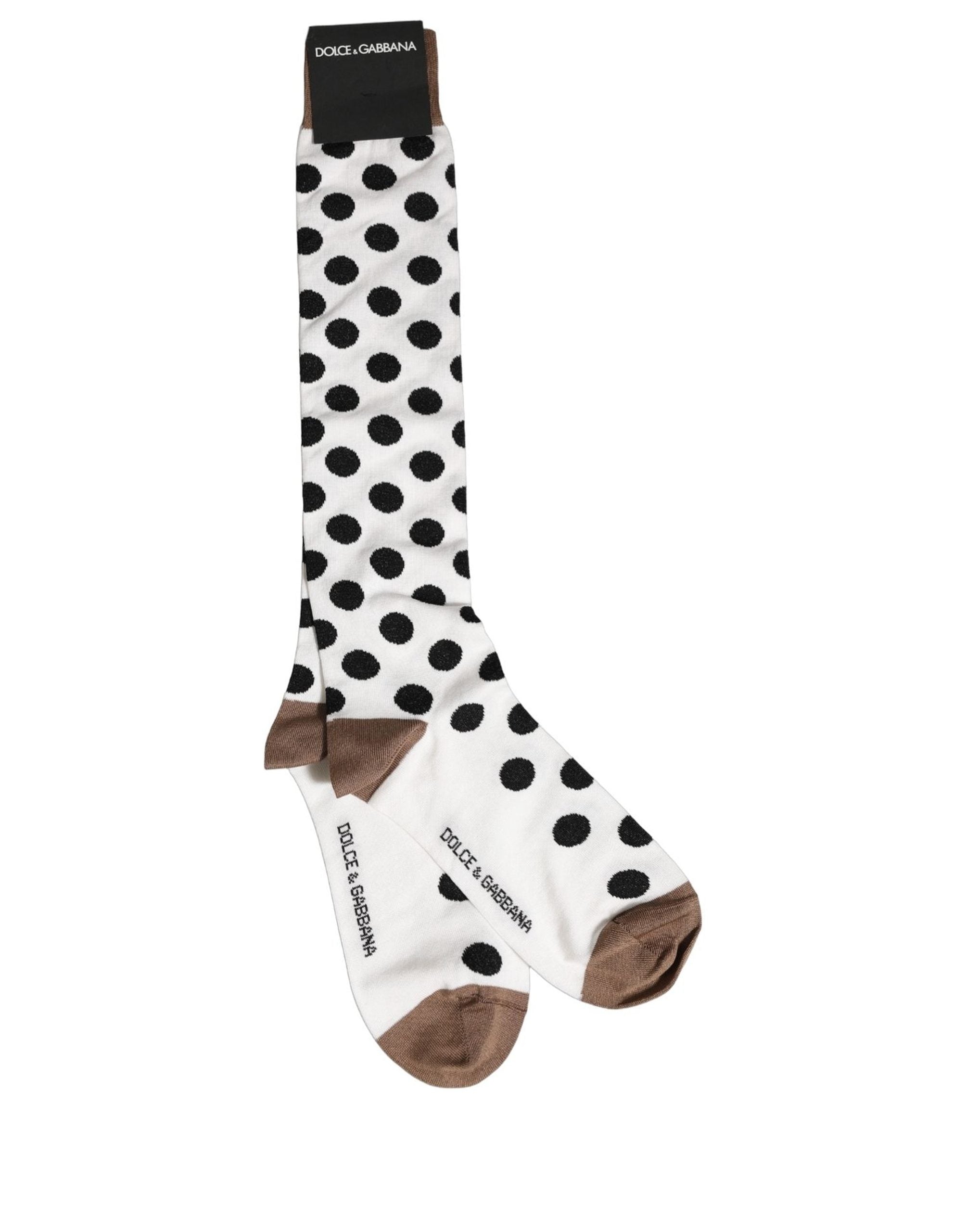 White Polka Dot Over The Calf Accessory Socks