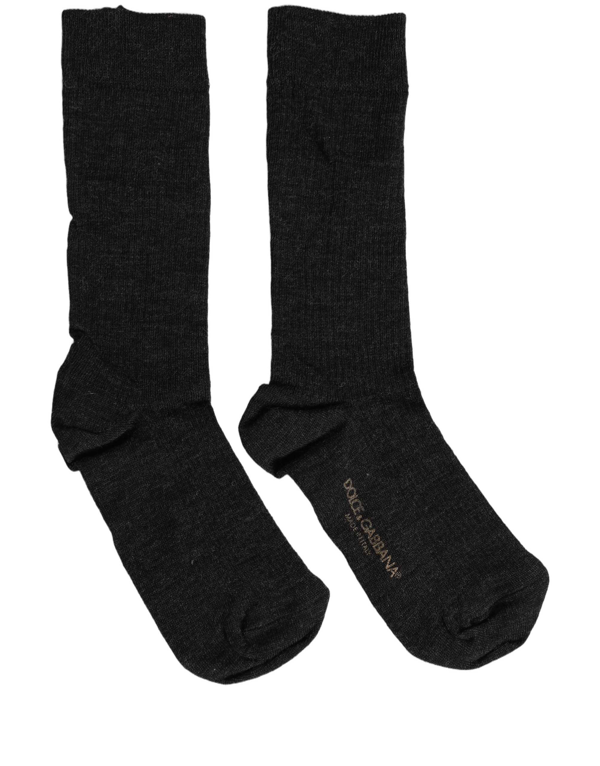 Black Wool DG Logo Mid Calf Accessory Socks