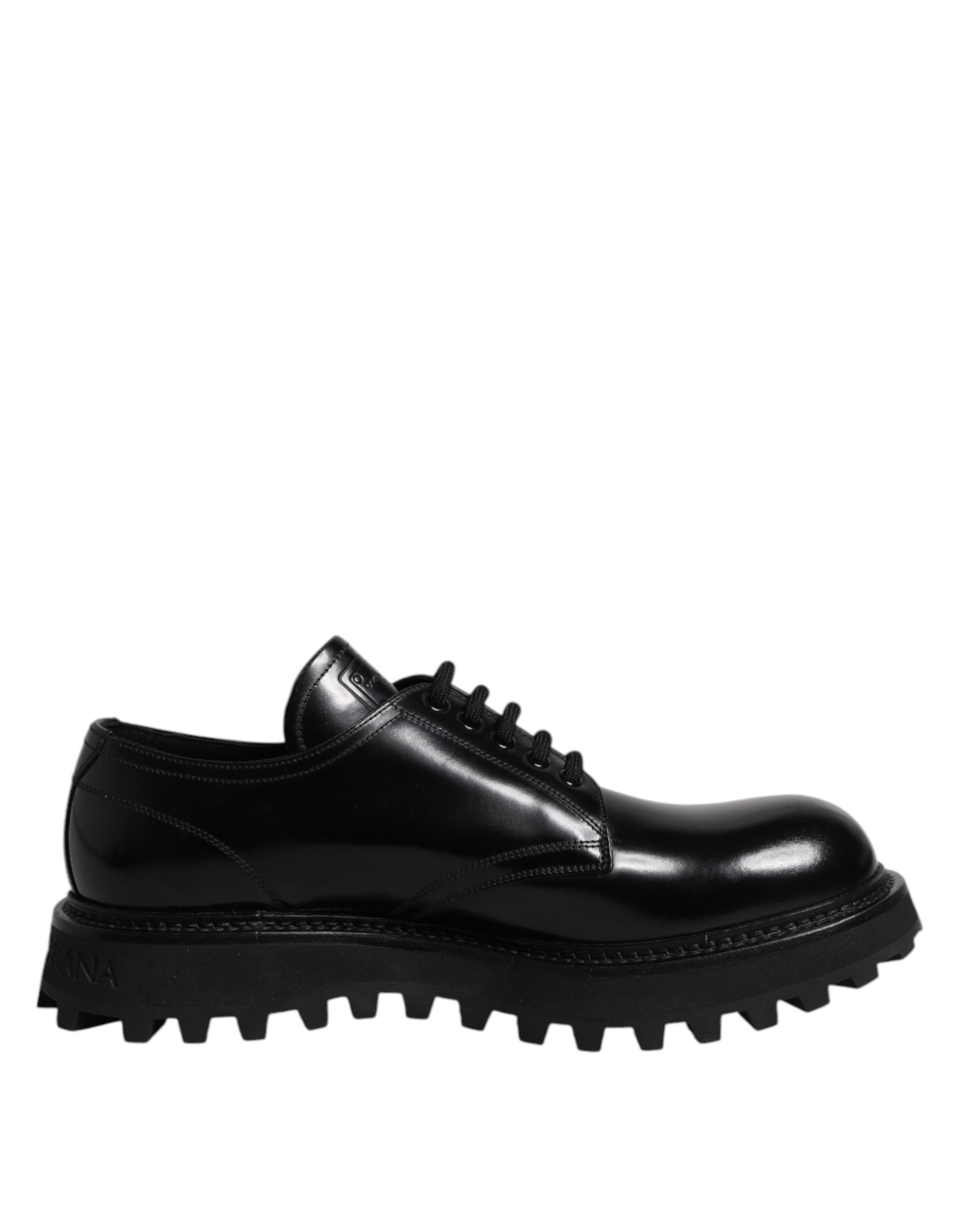Black Calf Leather Hi-Trekking Derby Shoes