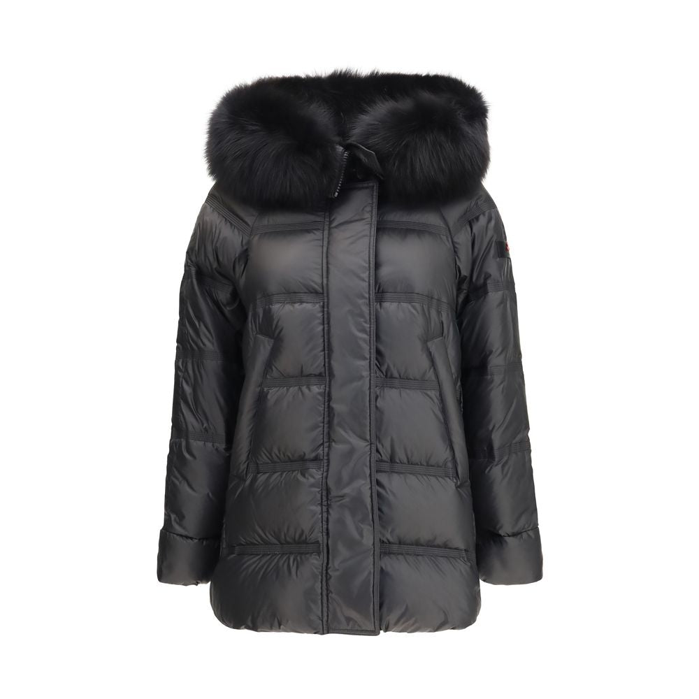 Black Polyester Full-Length Jacket