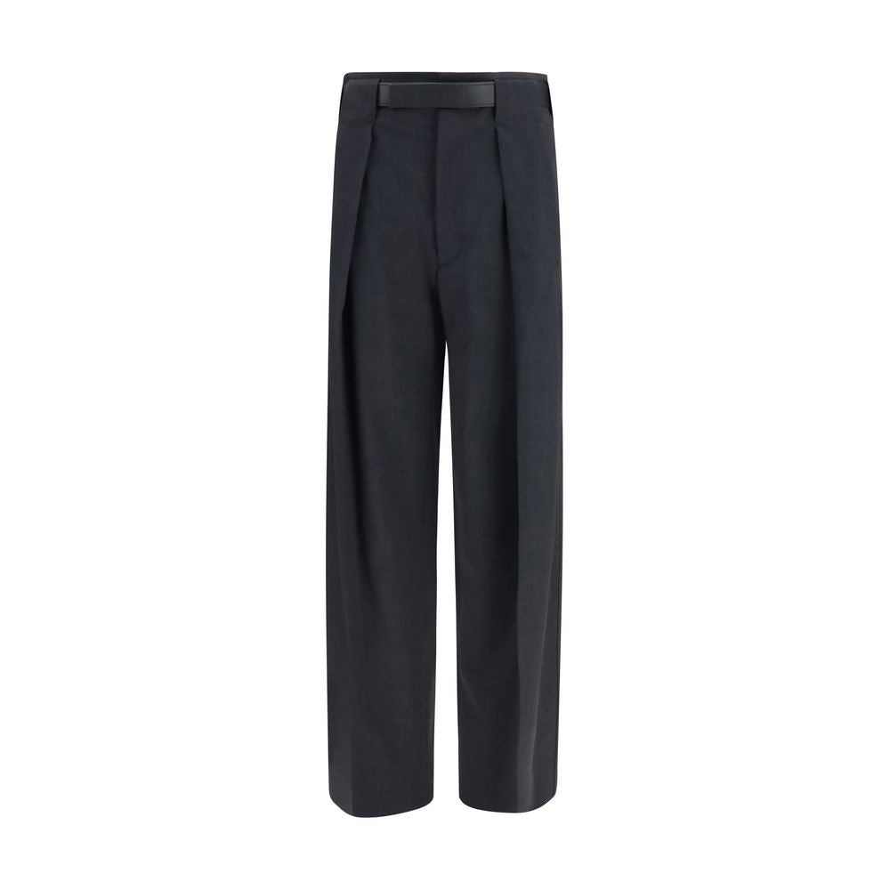 Gray Polyester Dress Pants