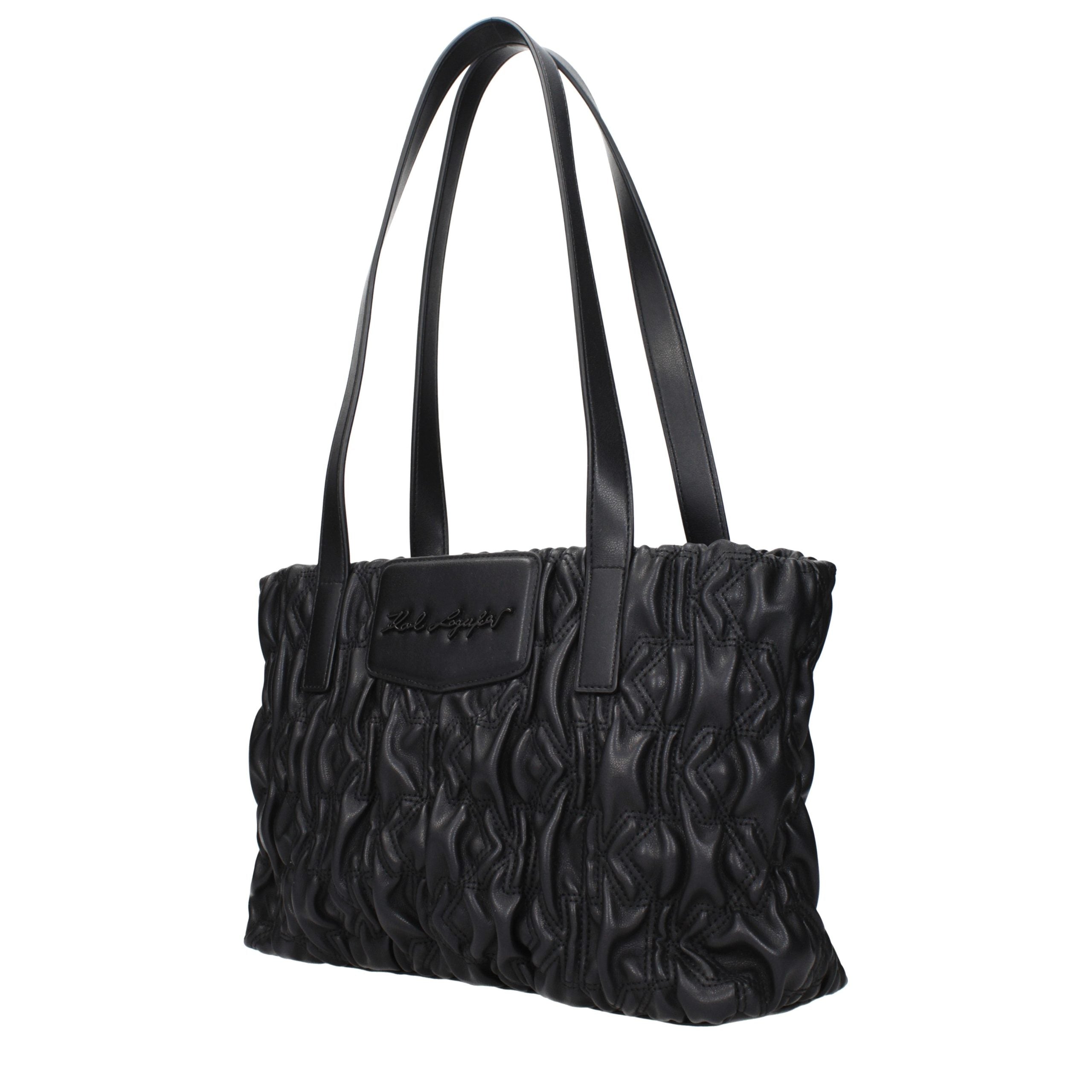 Black Polyester Shoulder Bag