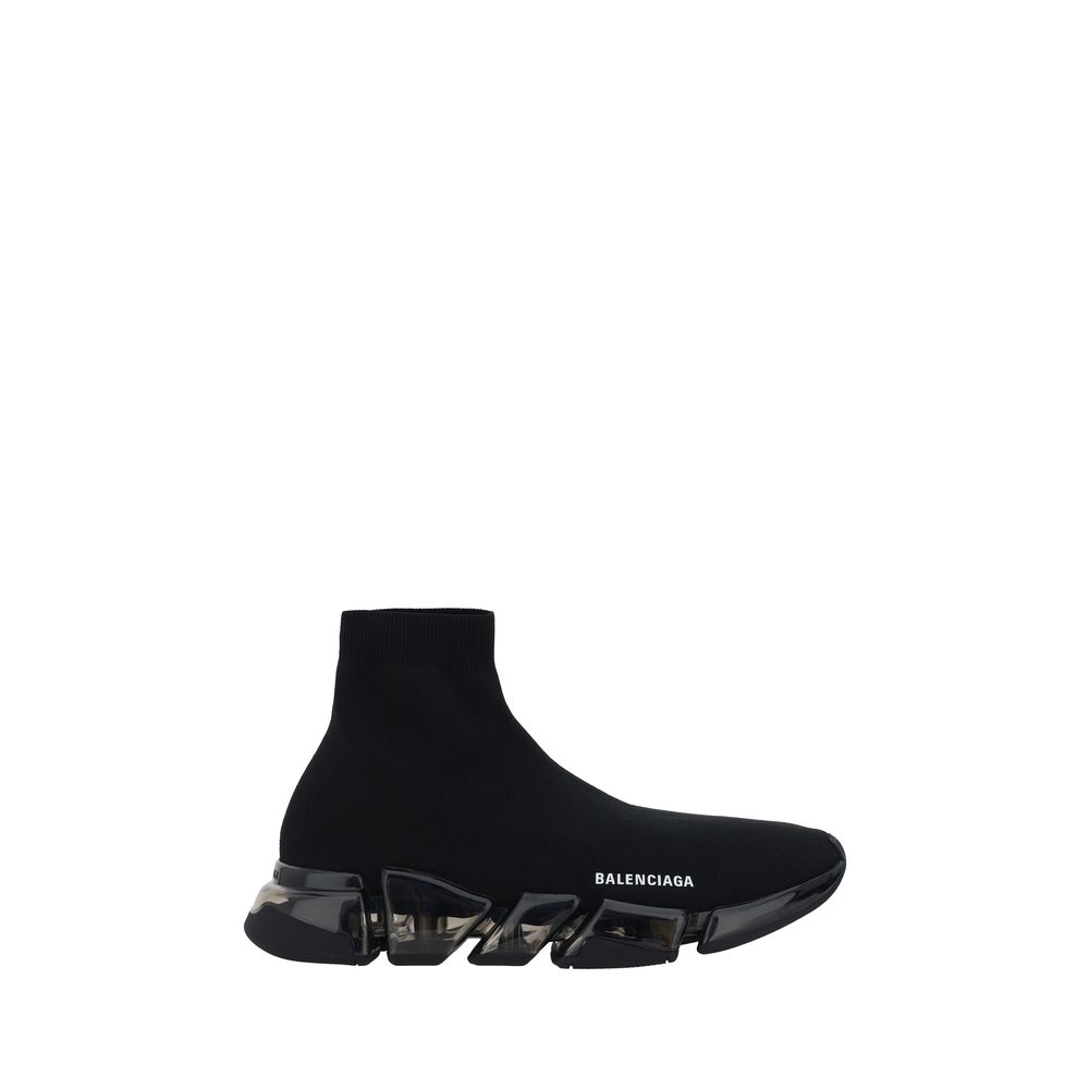 Black Polyester Athletic Sneakers
