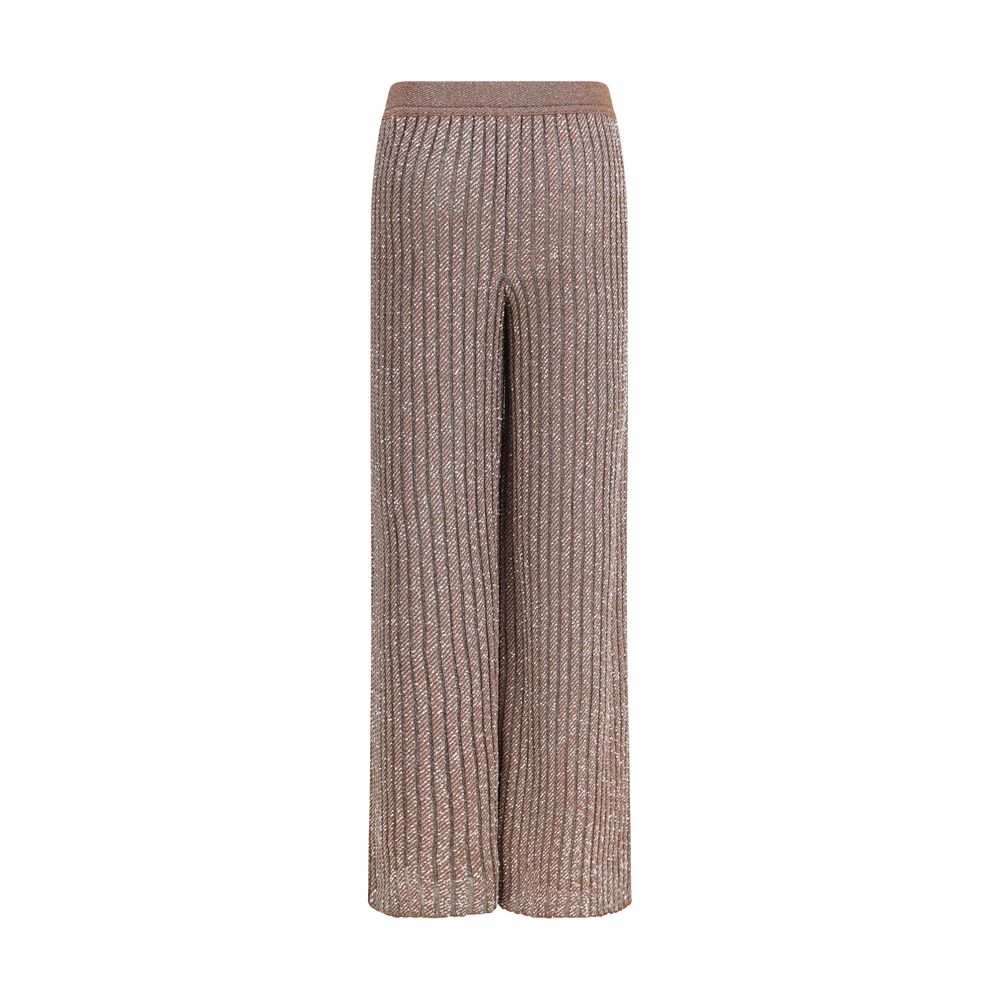 Brown Viscose Casual Pants