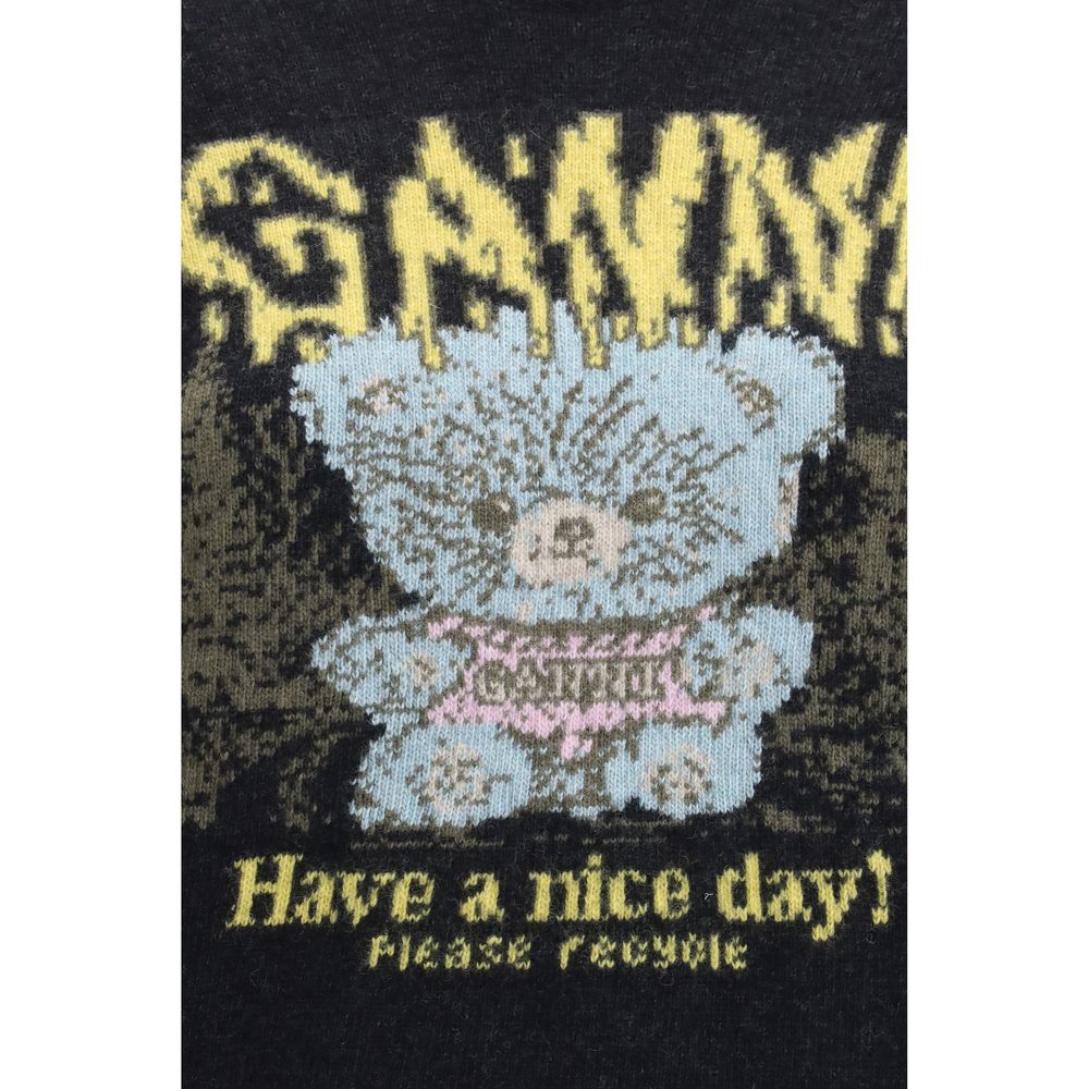 Black Recycled Wool Sweatshirt