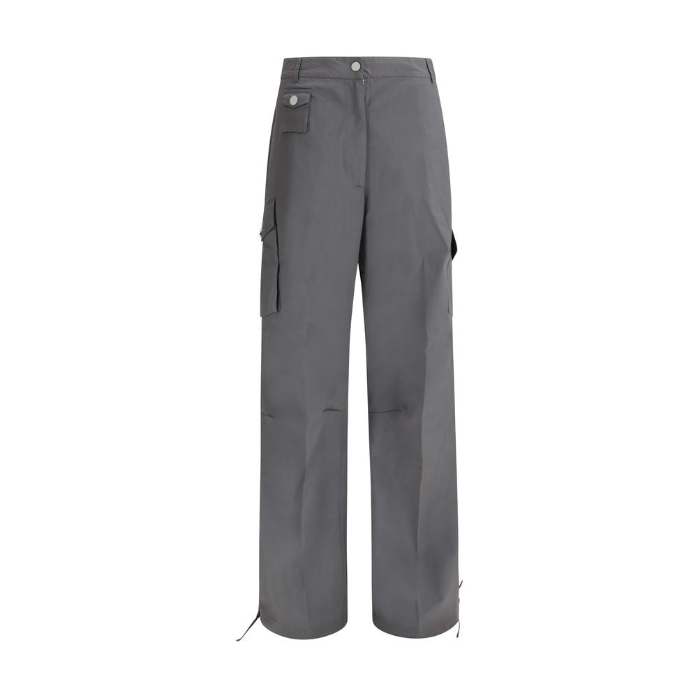 Gray Cotton Cargo Pants