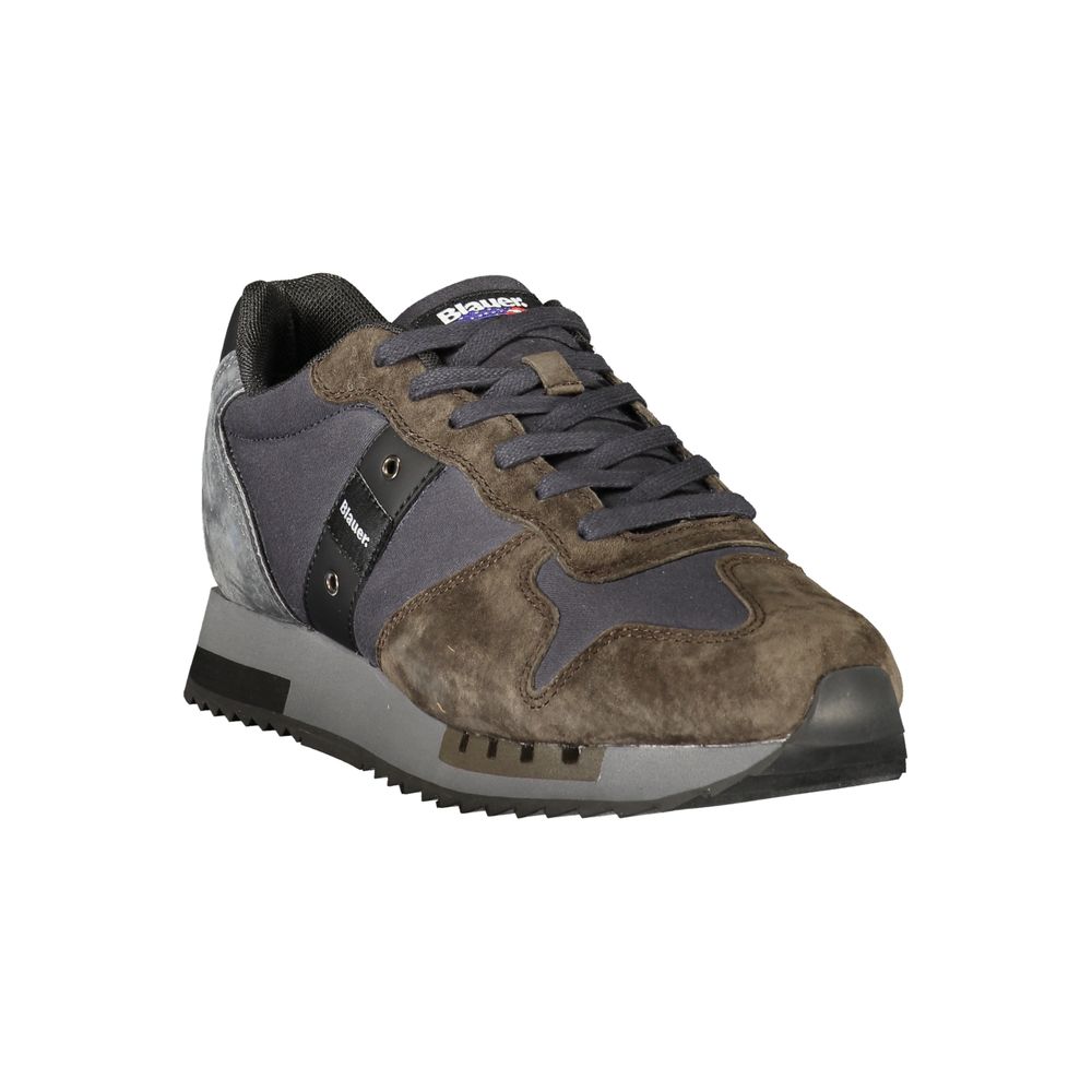 Gray Polyester Athletic Sneakers