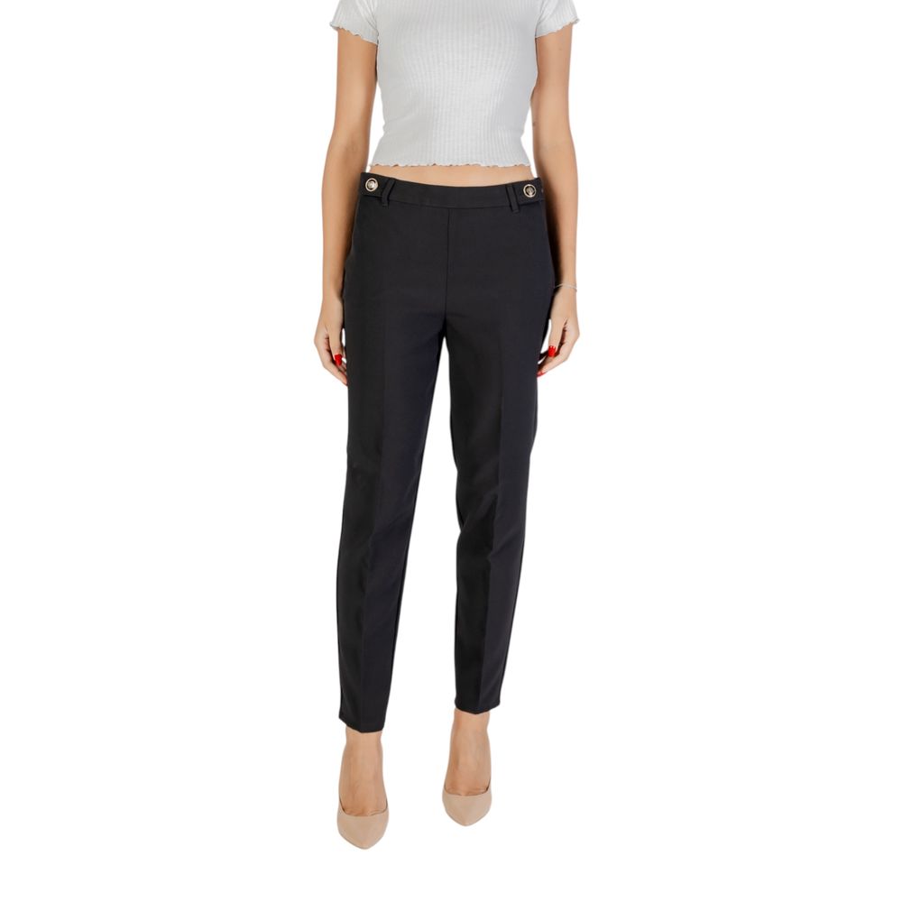 Black Recycled Polyester Casual Pants