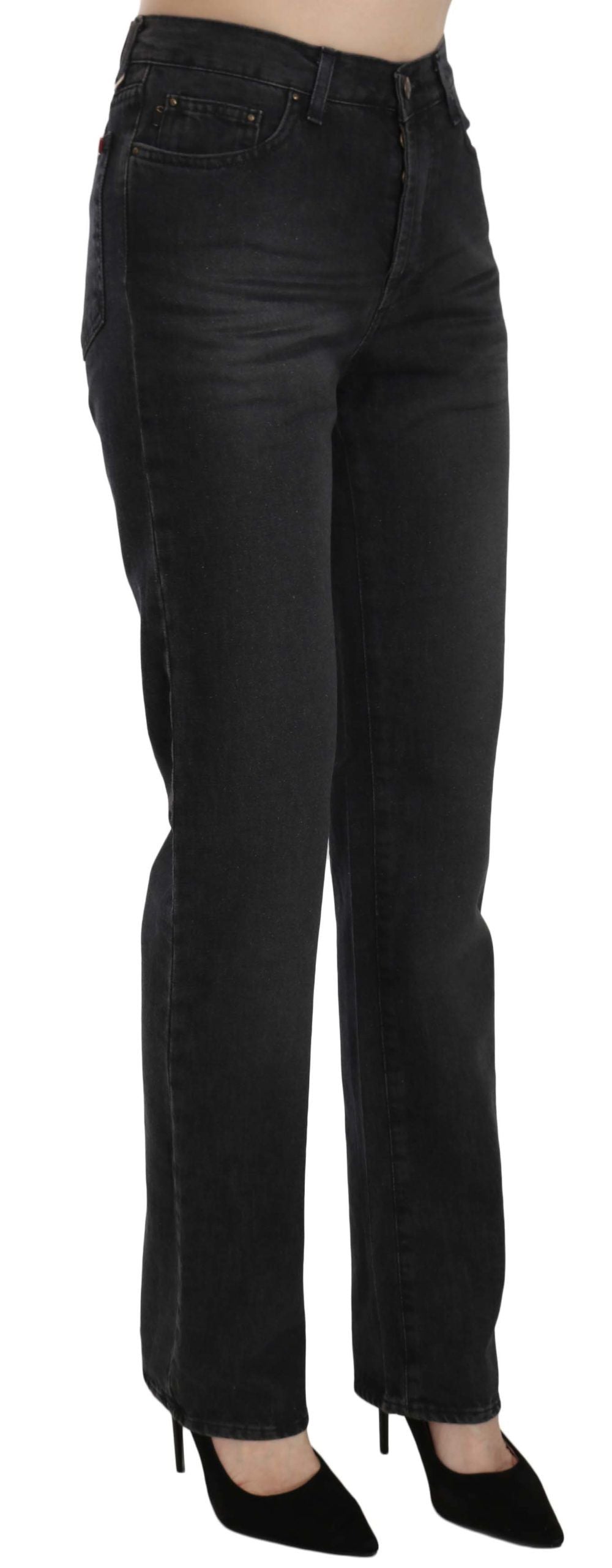 Elevate Your Style: Chic Black High Waist Denim - ventzia