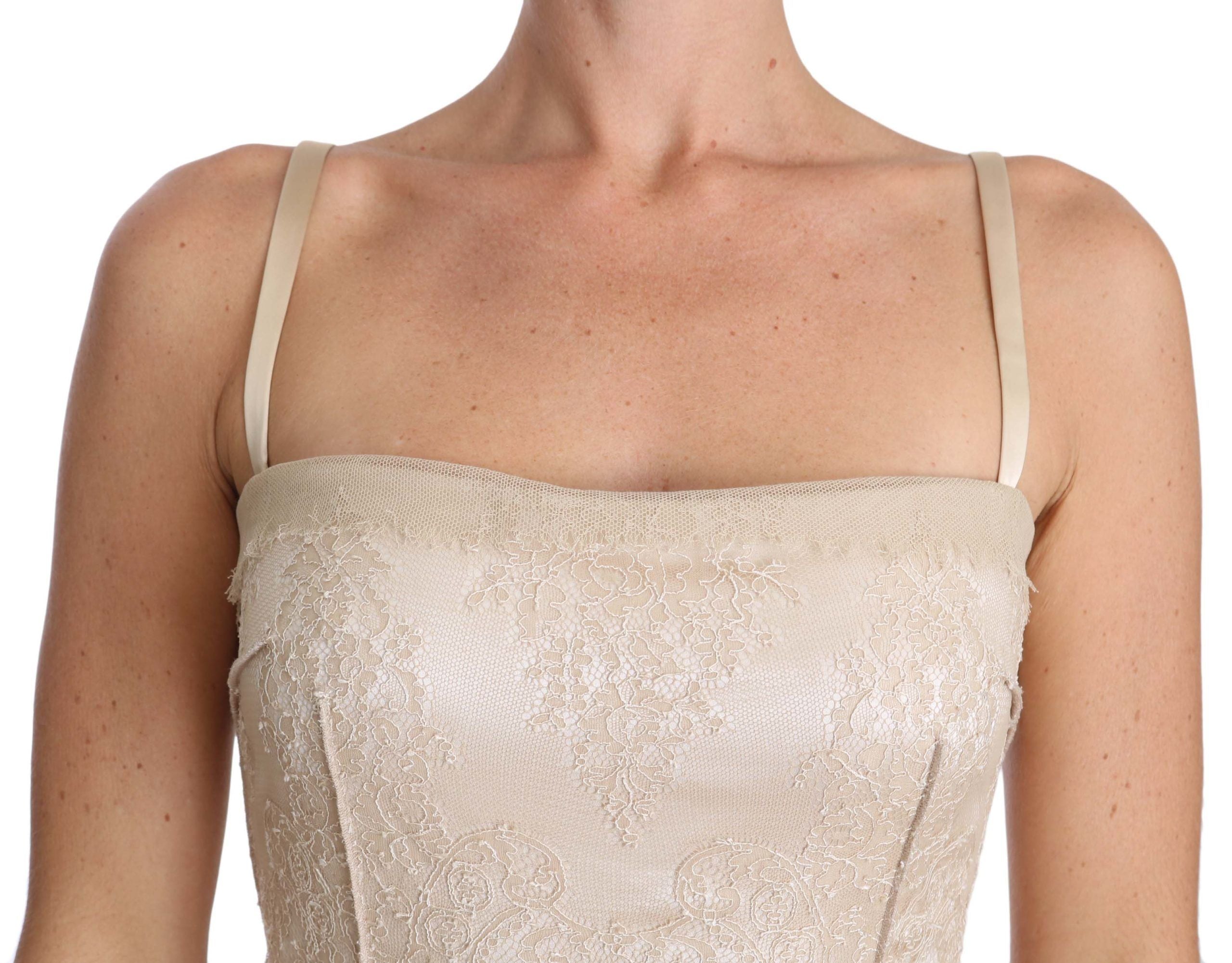 Elegant Beige Sheath Floor-Length Dress - ventzia