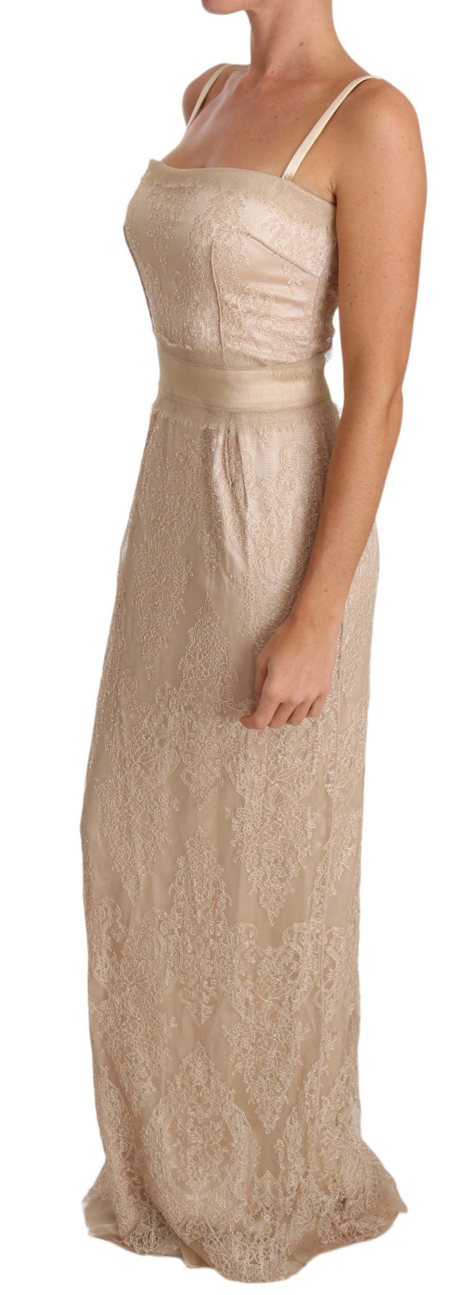 Elegant Beige Sheath Floor-Length Dress - ventzia