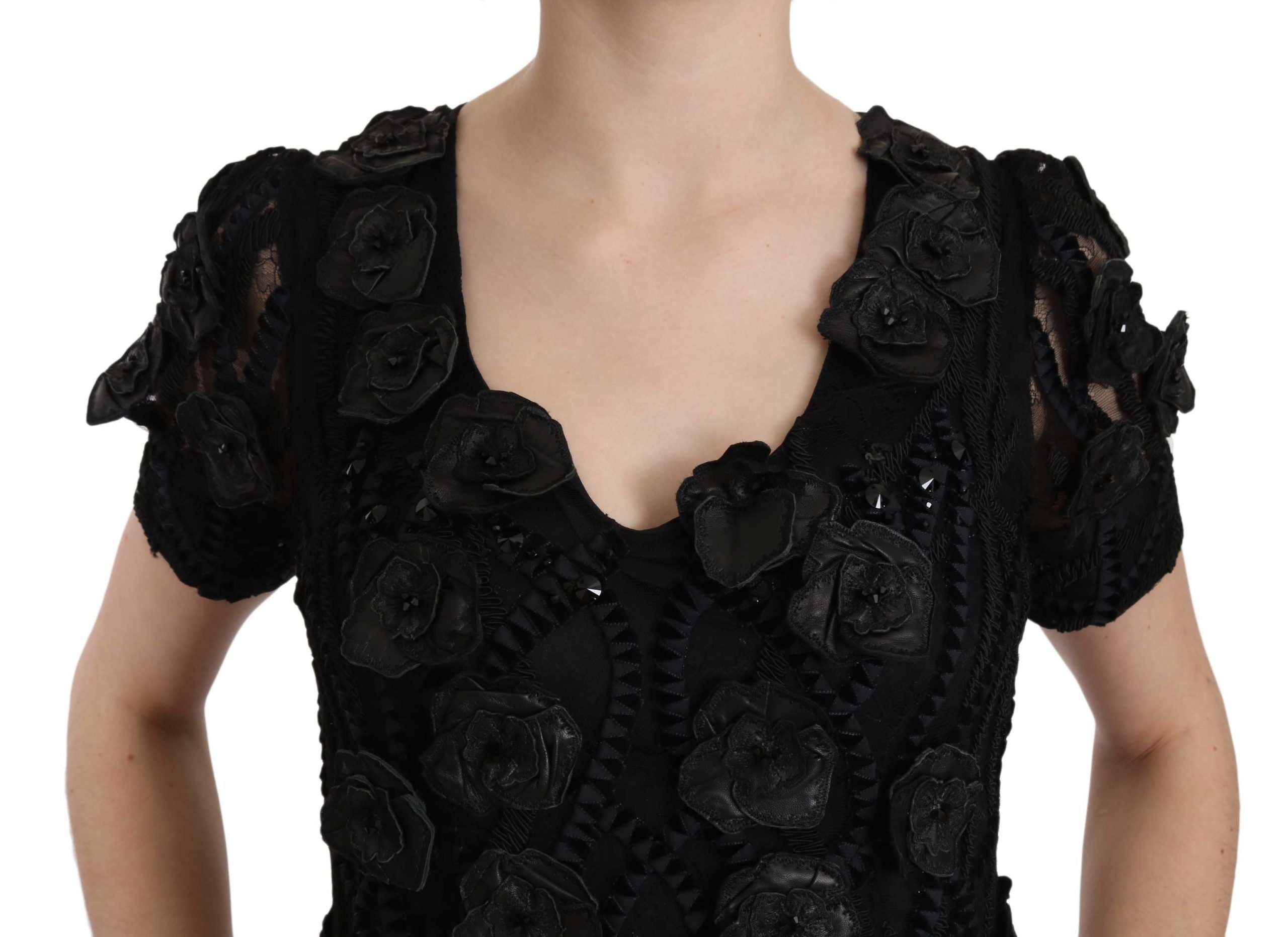 Elegant Black Sheath Silk Dress - ventzia