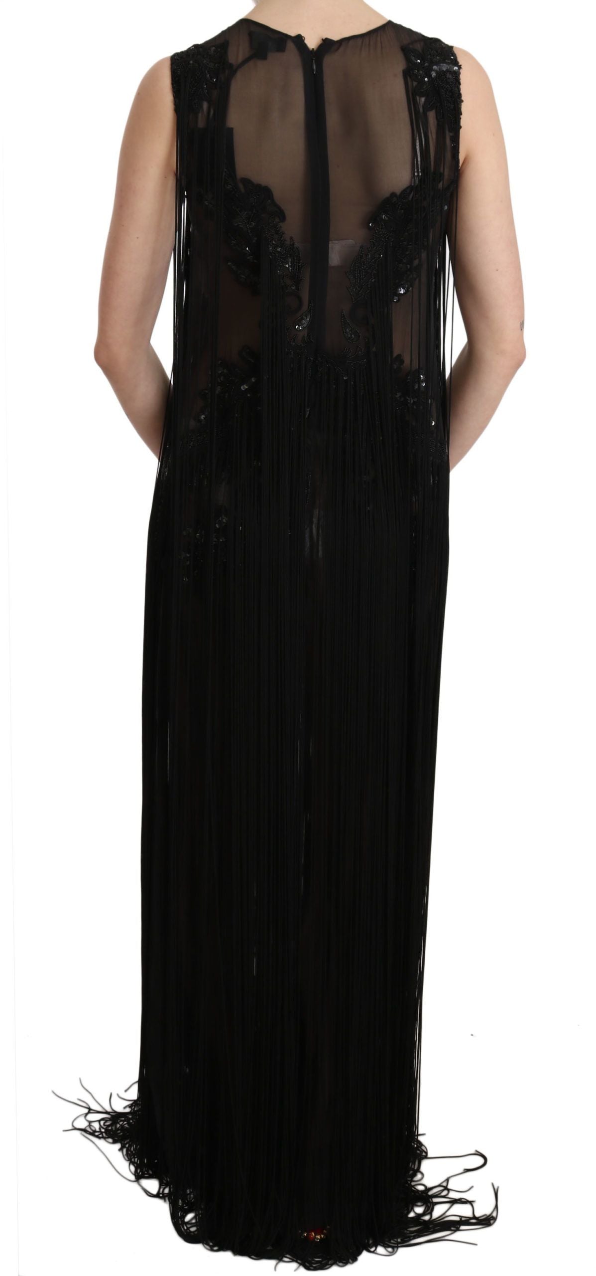 Sheer Sequined Maxi Elegance Dress - ventzia