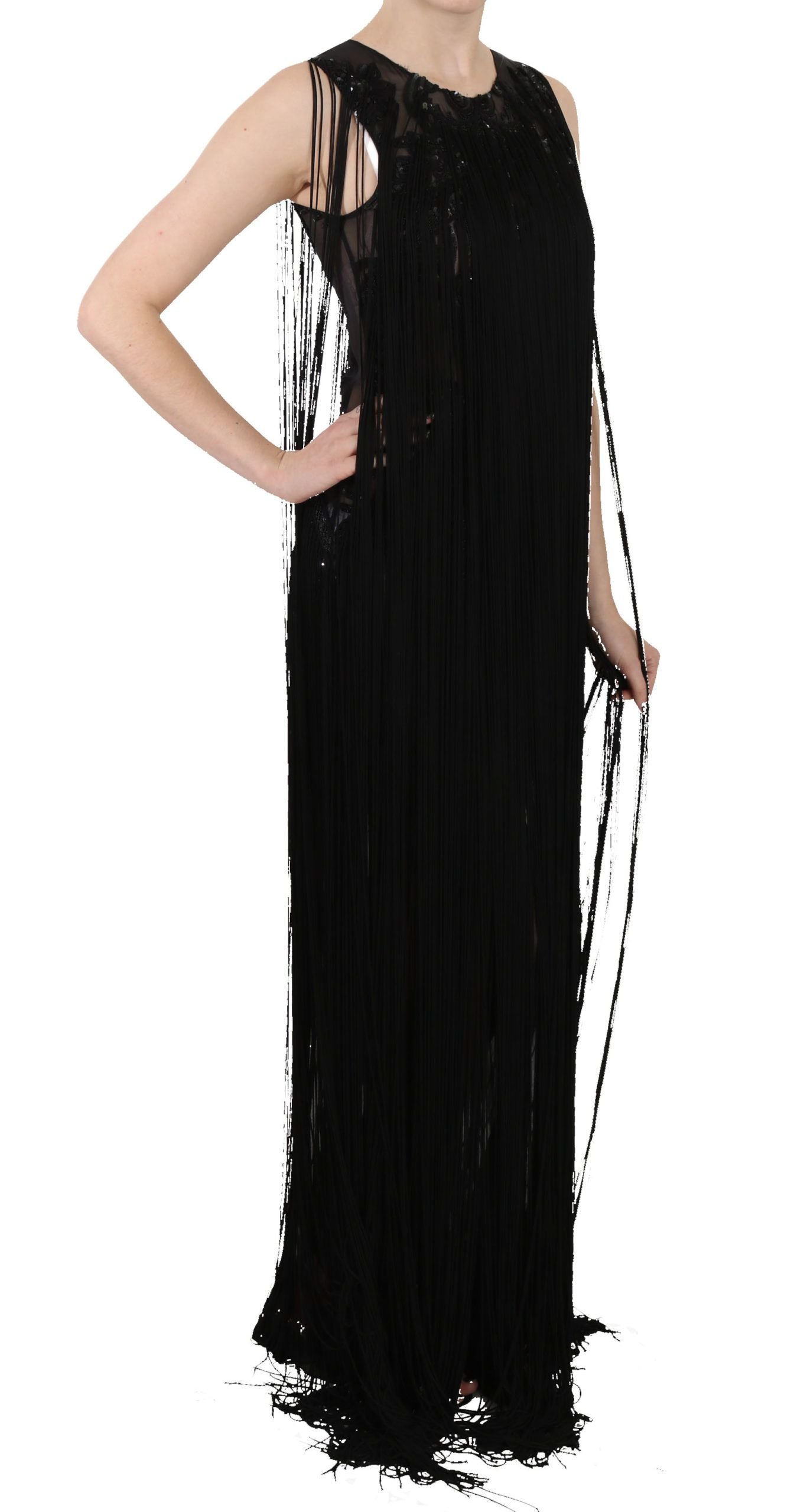 Sheer Sequined Maxi Elegance Dress - ventzia