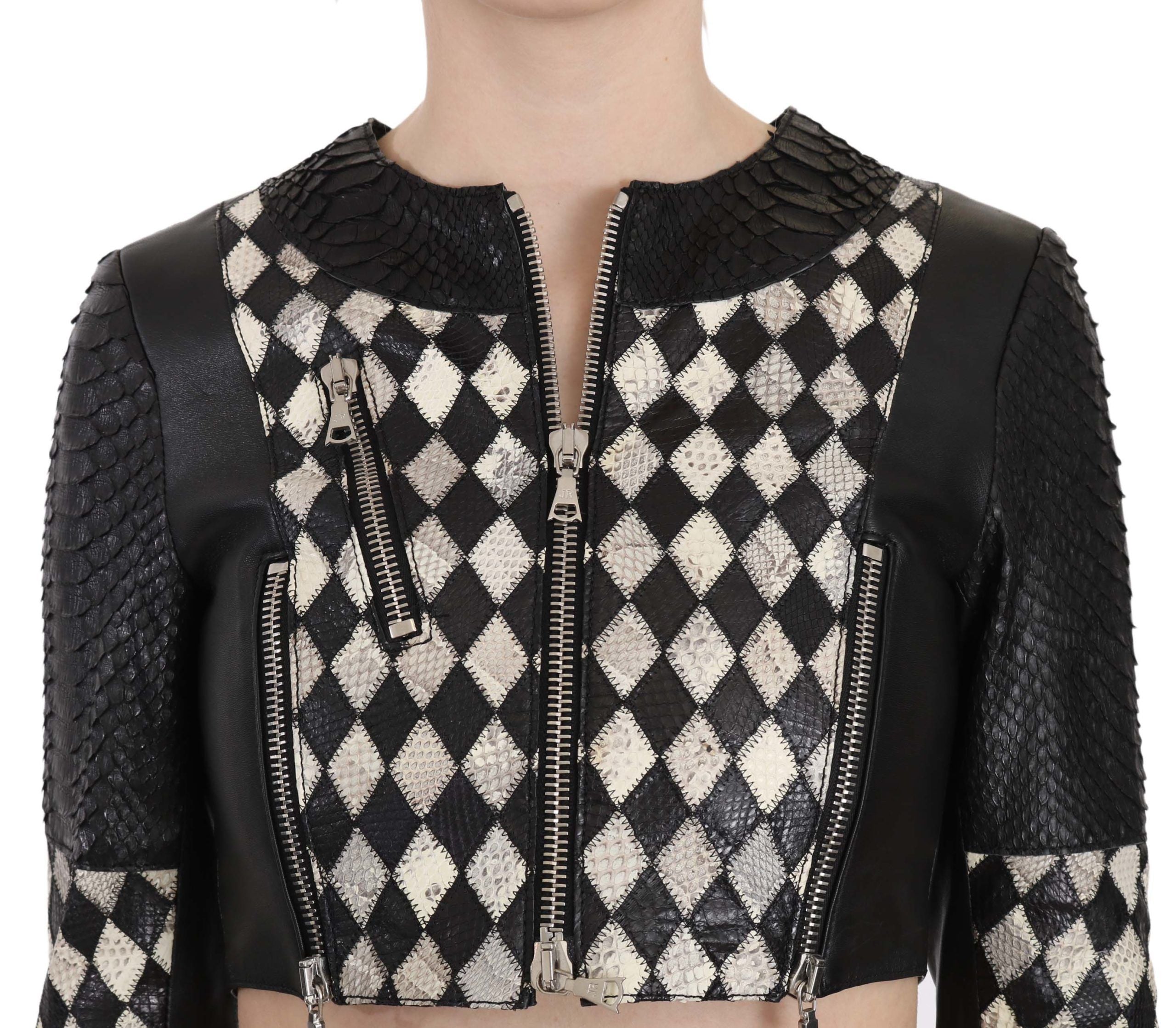 Chic Biker-Inspired Cropped Leather Jacket - ventzia